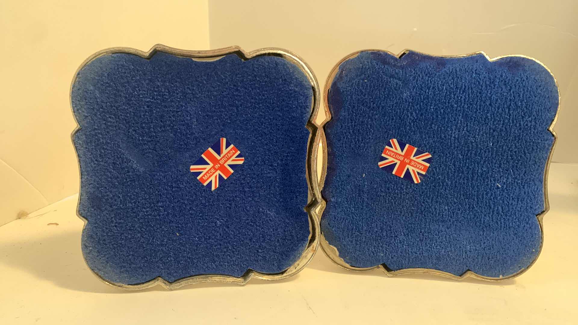 Photo 1 of 2 SETS CANDLE HOLDERS, ONE IS STAMPED STERLING SILVER, THE OTHER MADE IN BRITAIN