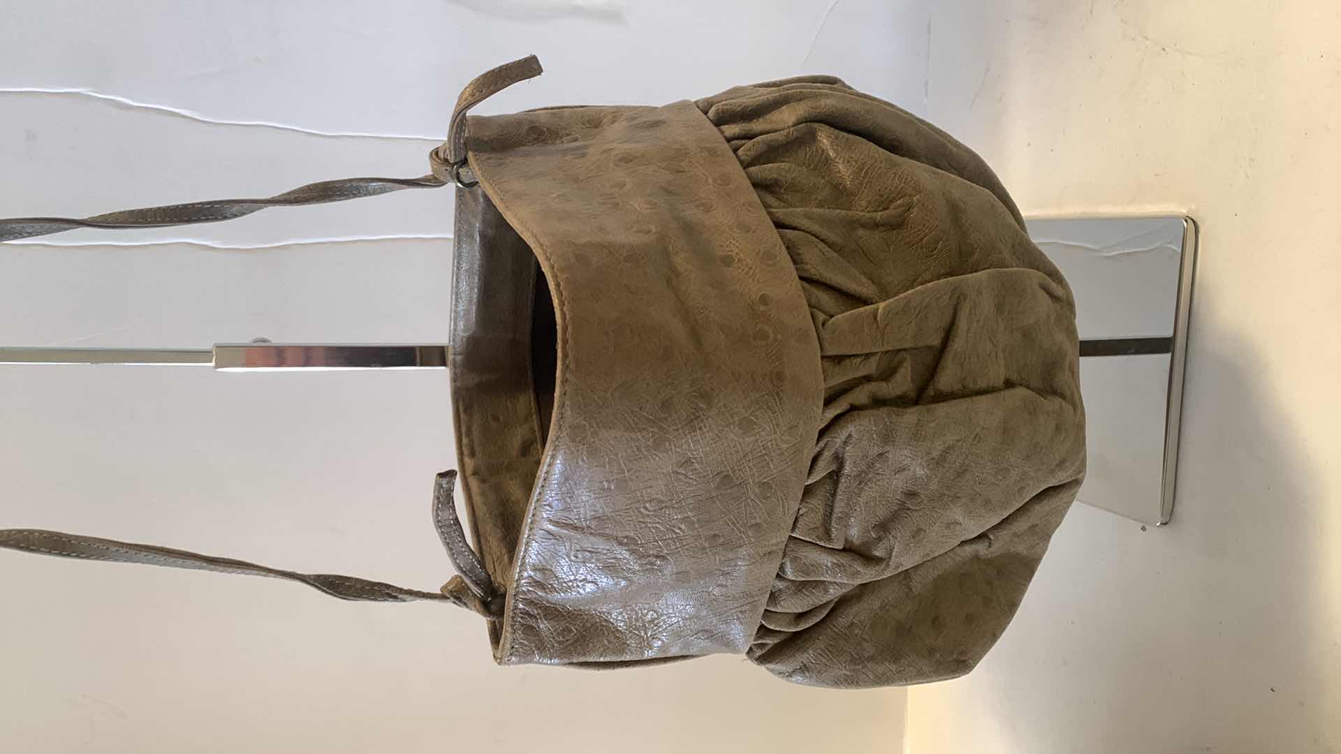 Photo 1 of HALSTON WOMENS BROWN LEATHER PURSE w GUCCI BAG