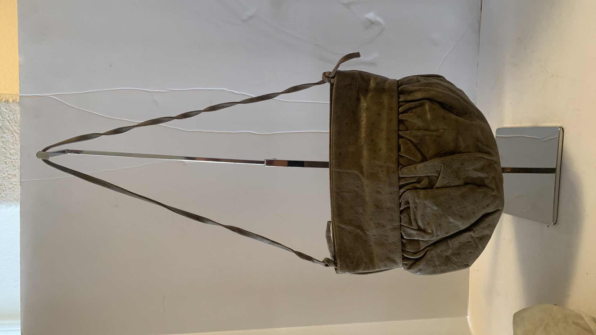 Photo 1 of HALSTON WOMENS BROWN LEATHER PURSE w GUCCI BAG