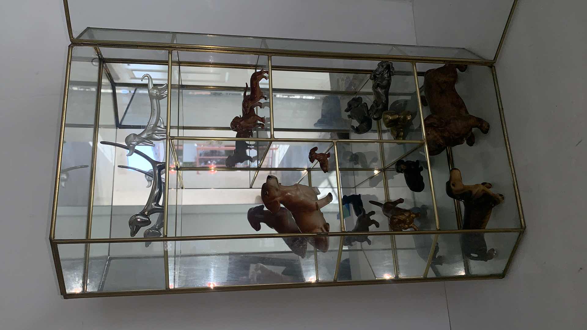 Photo 1 of 12 COLLECTIBLE DACHSHUNDS AND GLASS DISPLAY CABINET 13 x H20”