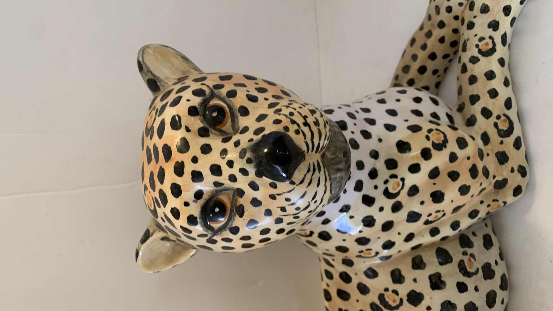 Photo 1 of ITALIAN CERAMIC LEOPARD WITH CUB 19” x H10”