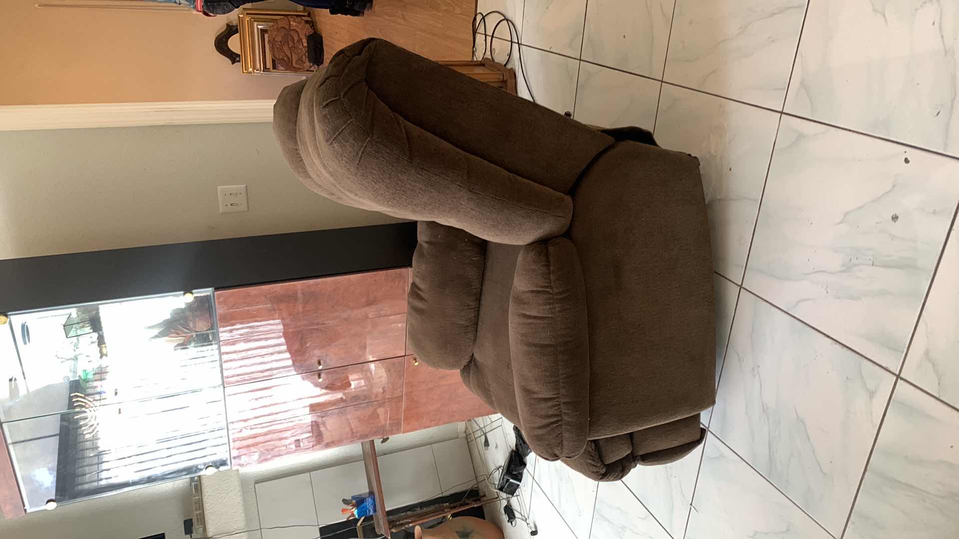 Photo 1 of BROWN PLUSH ROCKING LOUNGE RECLINER 44” x 46” x H42”