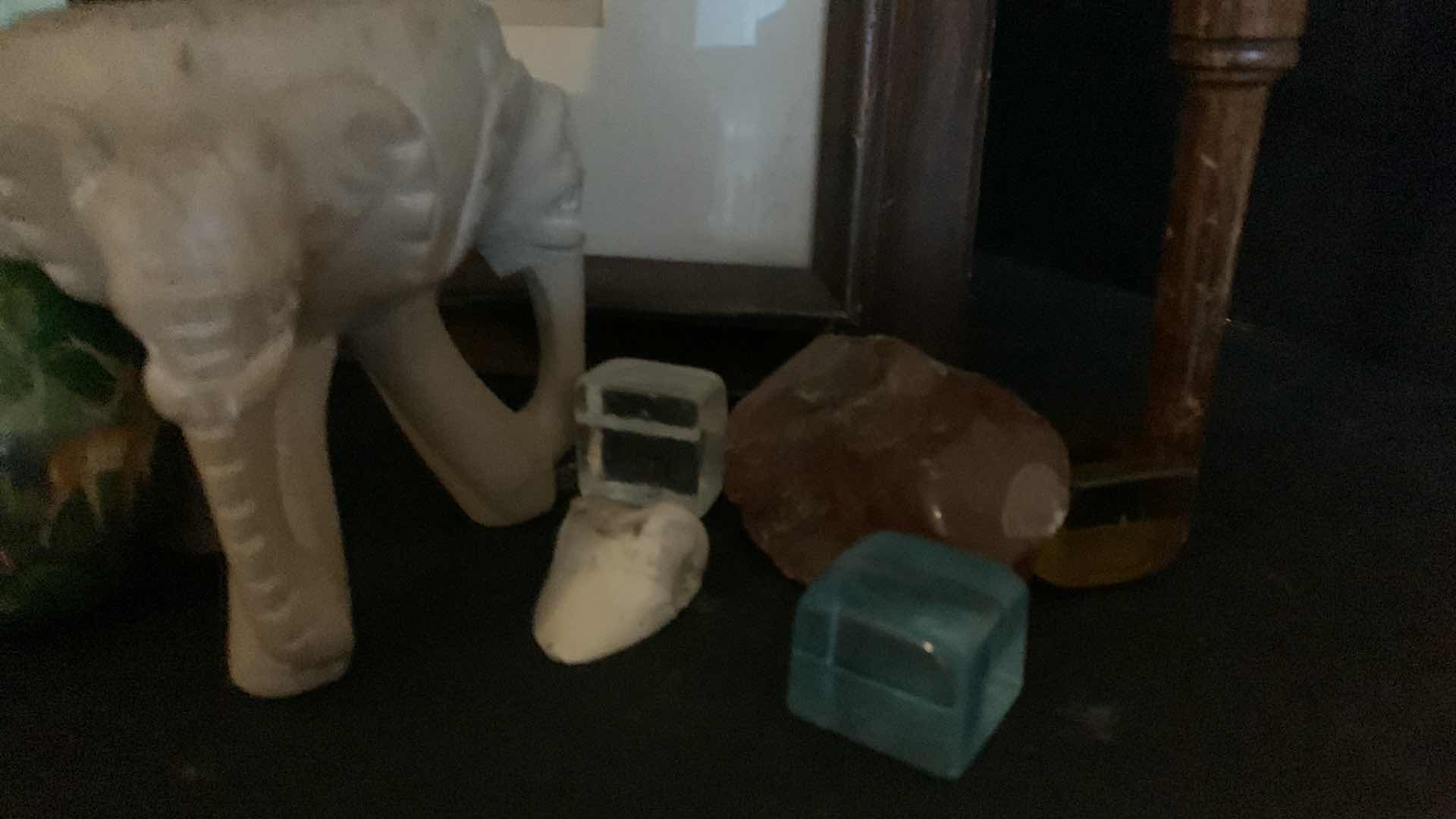 Photo 1 of MISC HOME DECOR ASSORTMENT/ COLLECTIBLES WITH TABLE