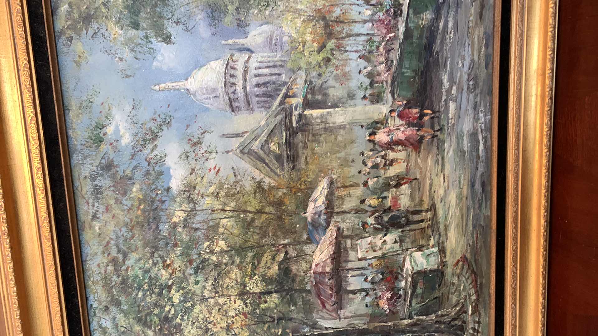 Photo 1 of ARTWORK SIGNED OIL PAINTING ON CANVAS W GOLD FRAME, 43” x 33”