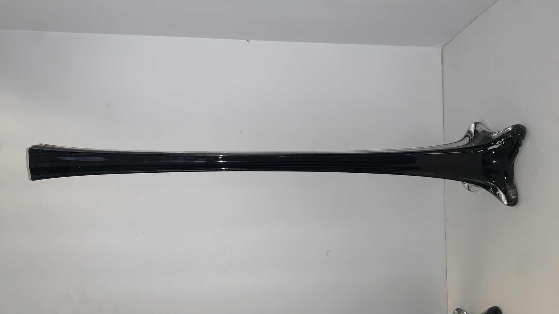 Photo 2 of 4 - HOME DECOR, H 24” BLACK GLASS VASES