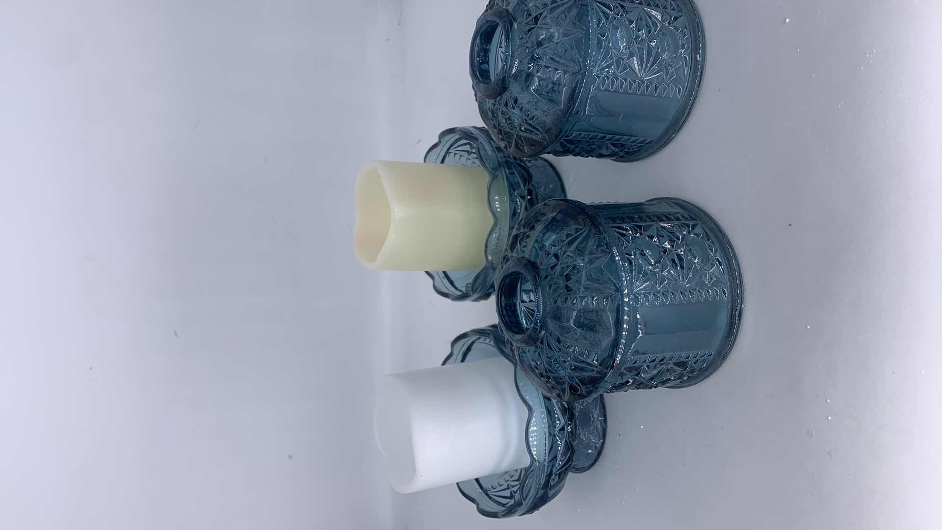 Photo 1 of 5 PIECE GLASS AND CRYSTAL CANDLE HOLDER ASSORTMENT