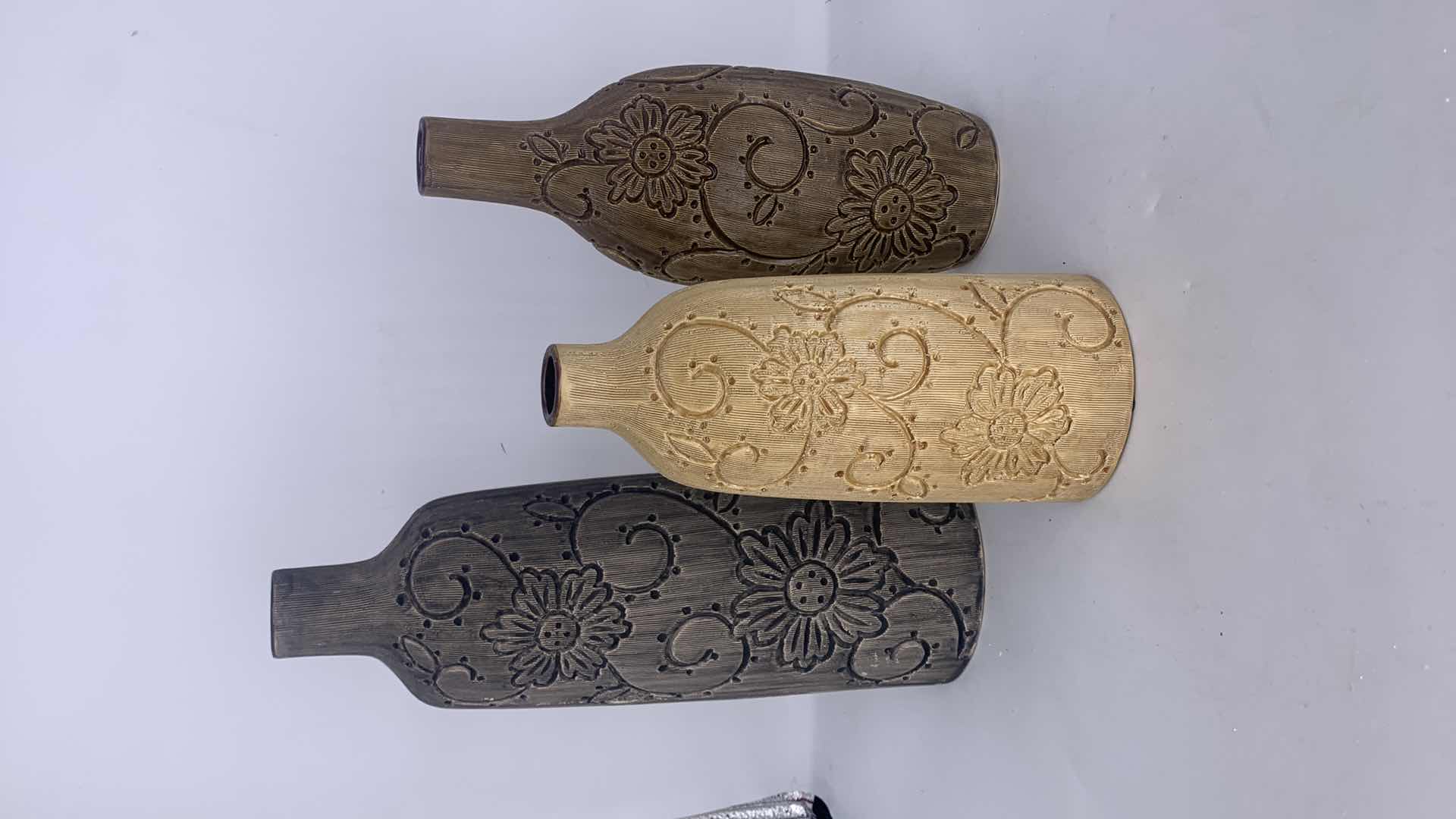 Photo 1 of 3 CERAMIC VASES TALLEST H14”