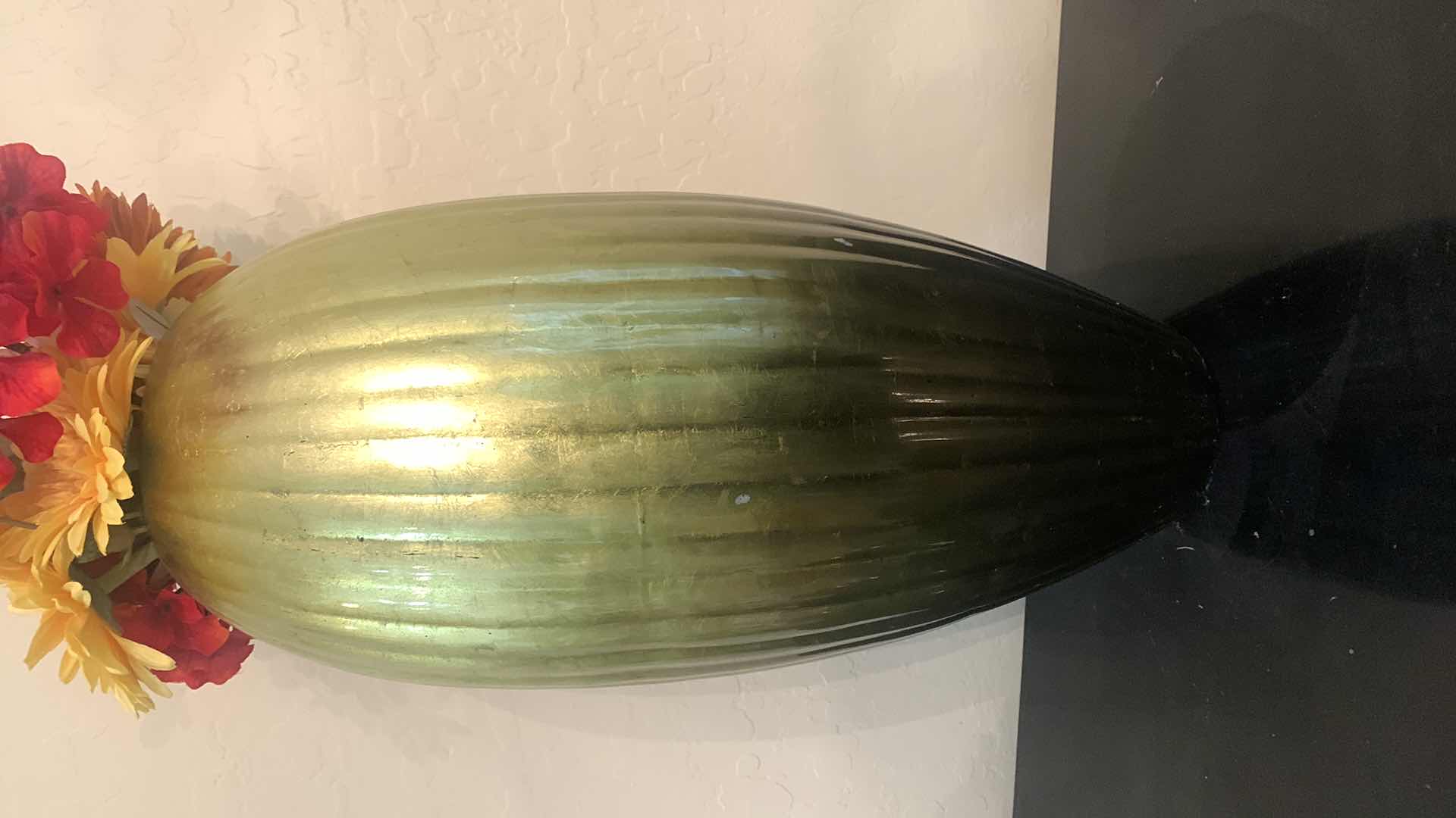 Photo 1 of HEAVY CERAMIC GOLD VASE H21”