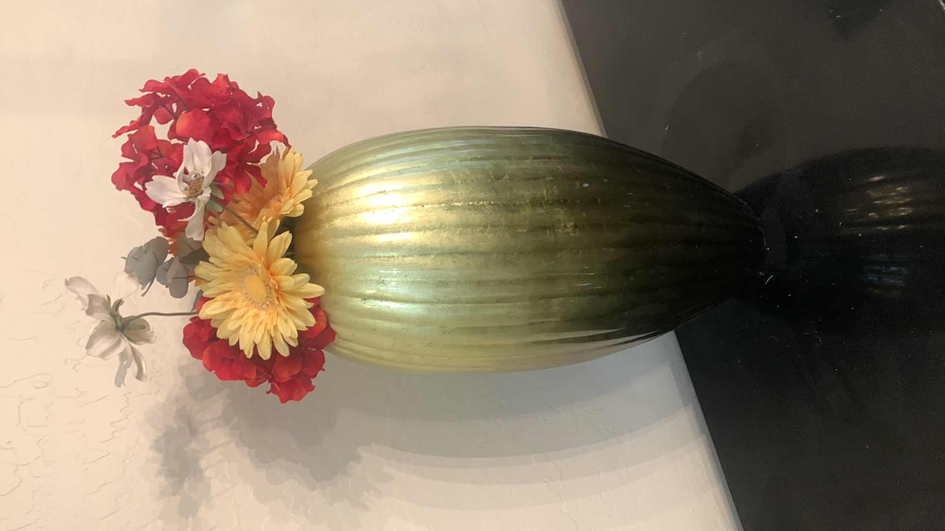 Photo 1 of HEAVY CERAMIC GOLD VASE H21”