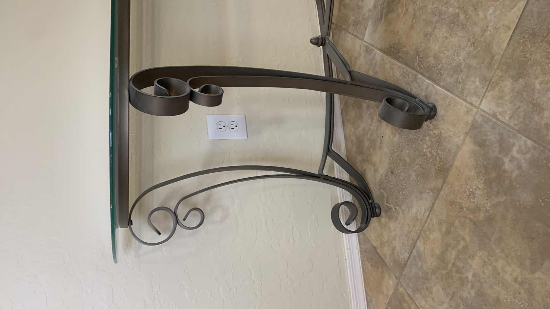 Photo 1 of METAL AND GLASS ENTRY TABLE 48” x 16” x H28”