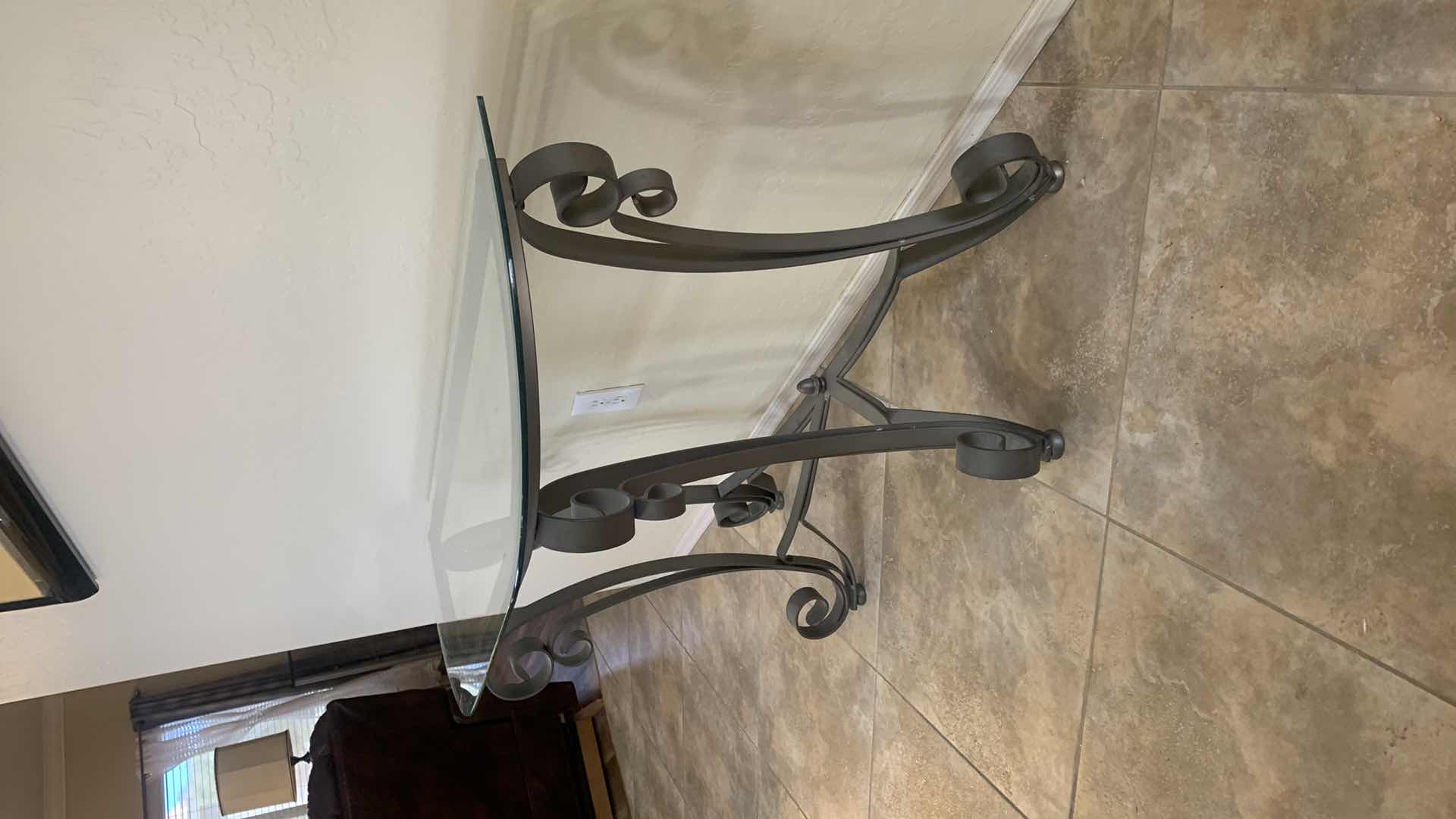 Photo 1 of METAL AND GLASS ENTRY TABLE 48” x 16” x H28”