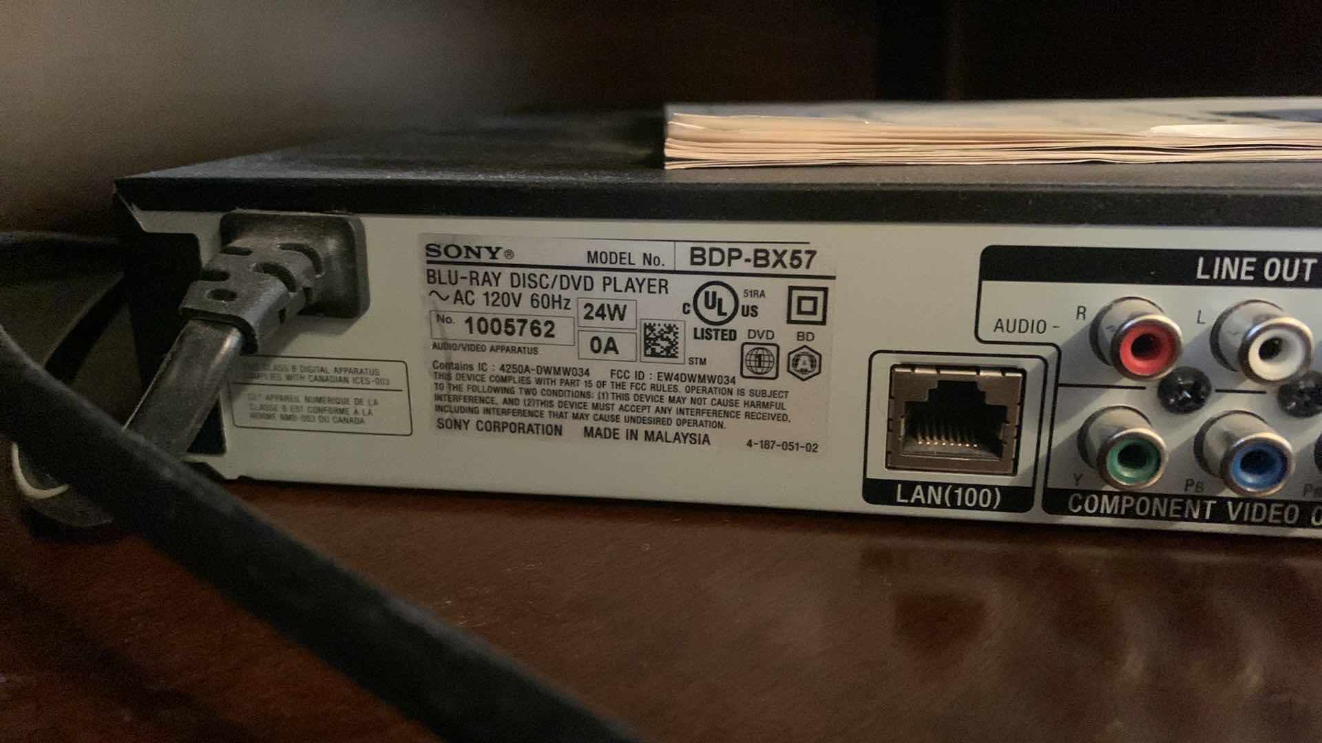 Photo 1 of SONY BLUE TAY DISC / DVD PLAYER W REMOTE