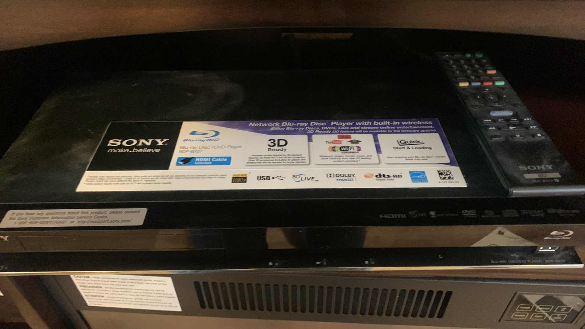 Photo 1 of SONY BLUE TAY DISC / DVD PLAYER W REMOTE