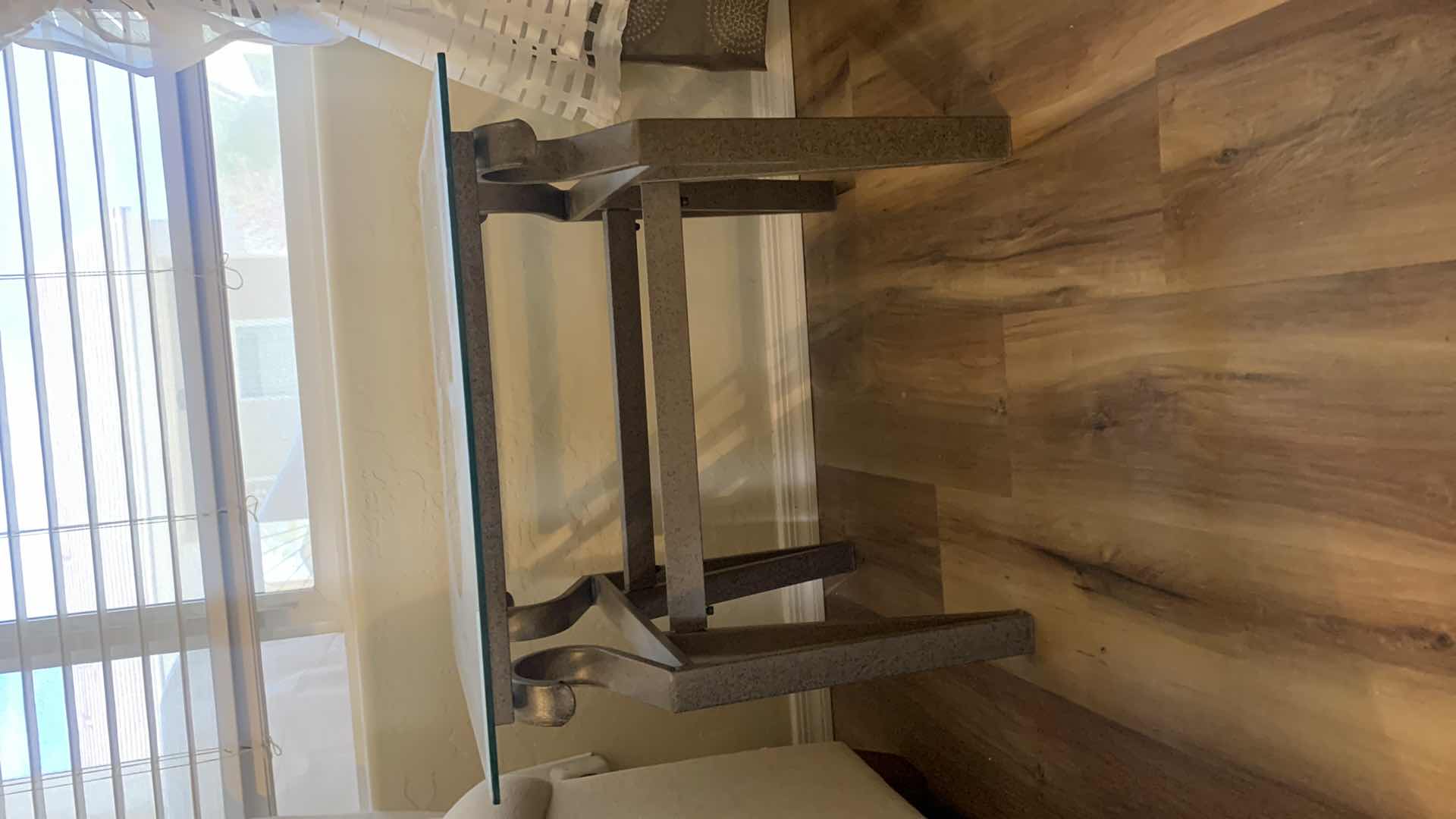 Photo 4 of METAL AND GLASS SIDE TABLE 24” x 20” H21”