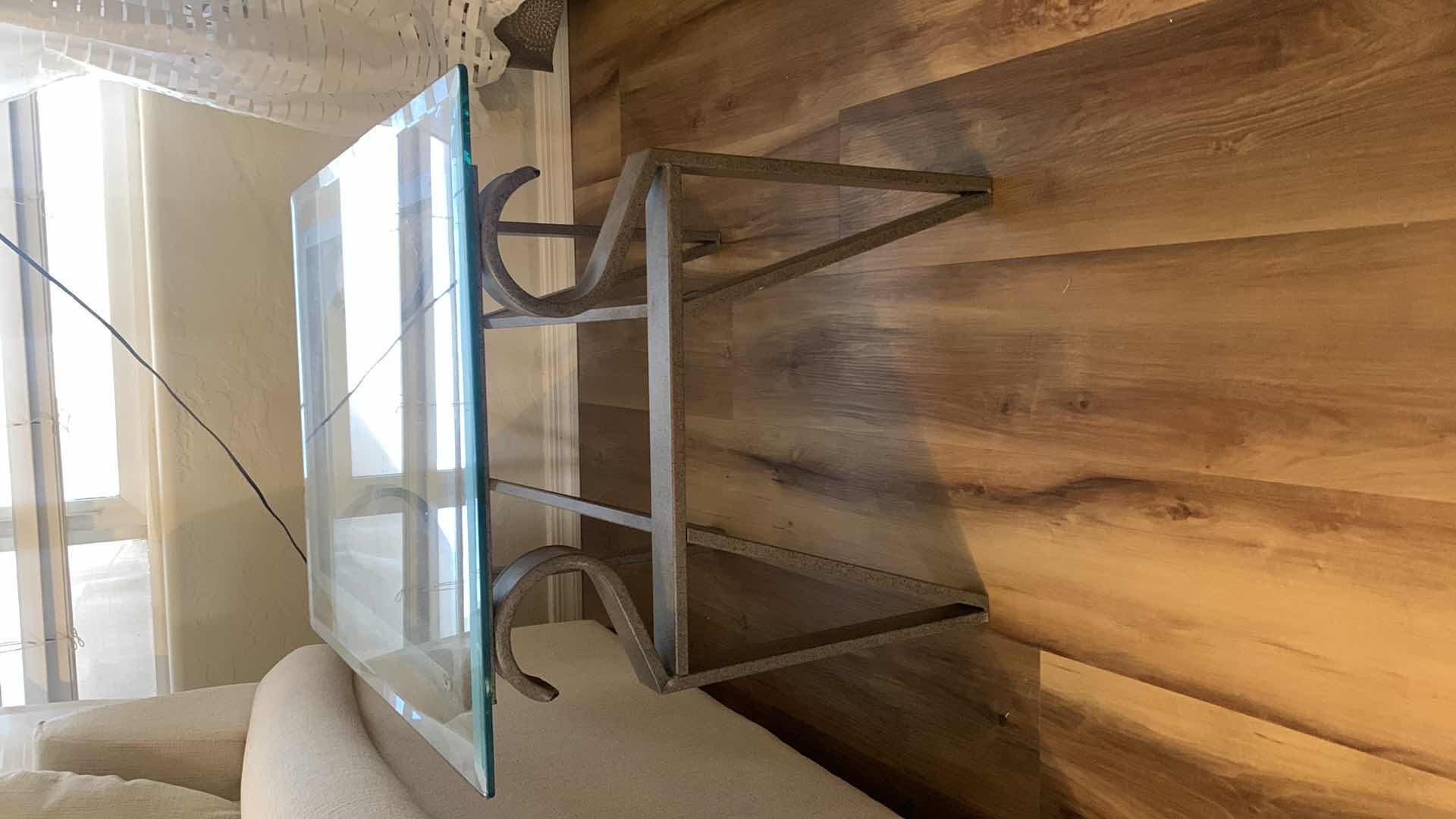 Photo 5 of METAL AND GLASS SIDE TABLE 24” x 20” H21”