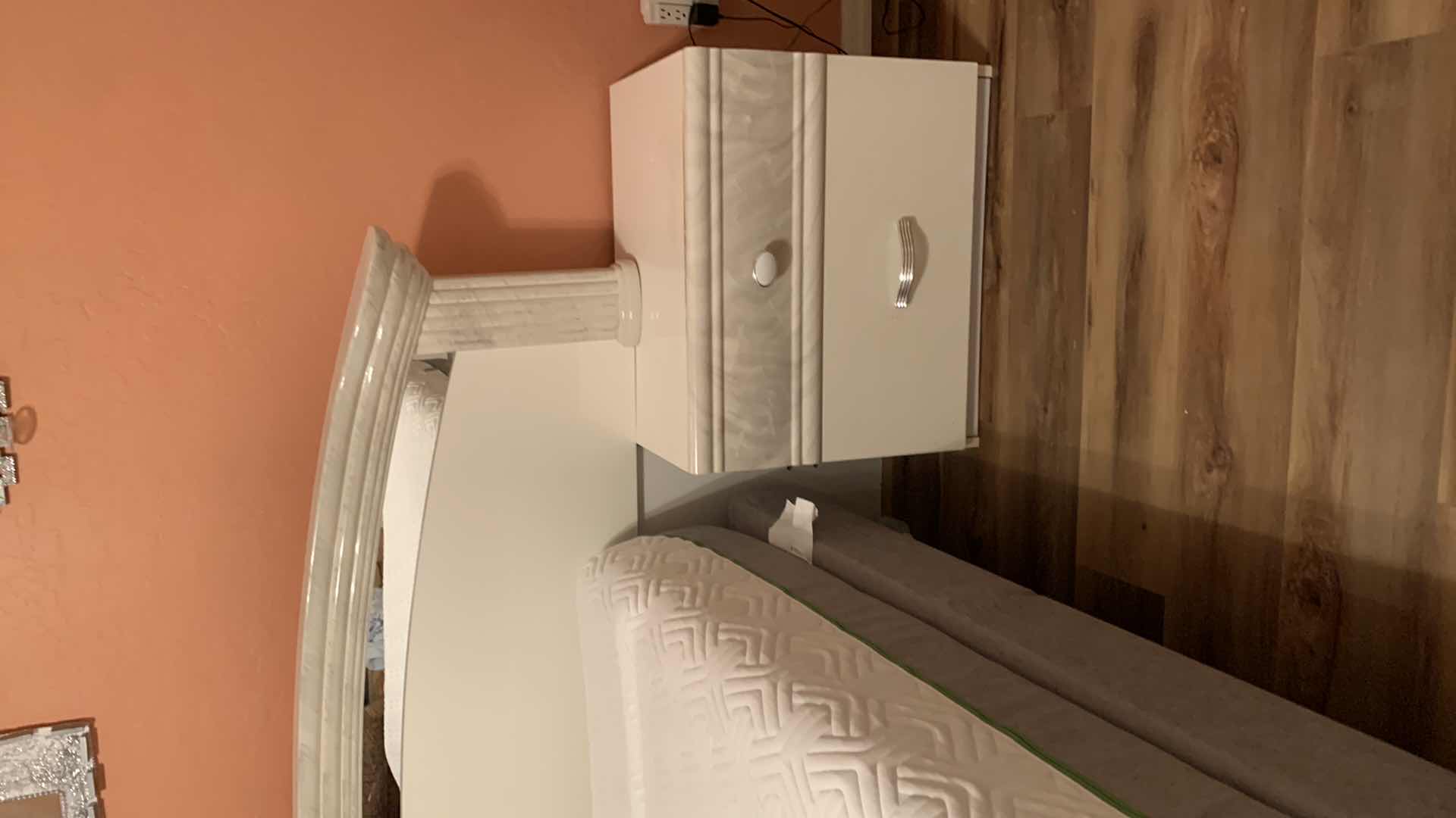 Photo 5 of LACQUER/ENAMEL HEADBOARD AND 2 NIGHTSTANDS (MATTRESS SOLD SEPARATELY)