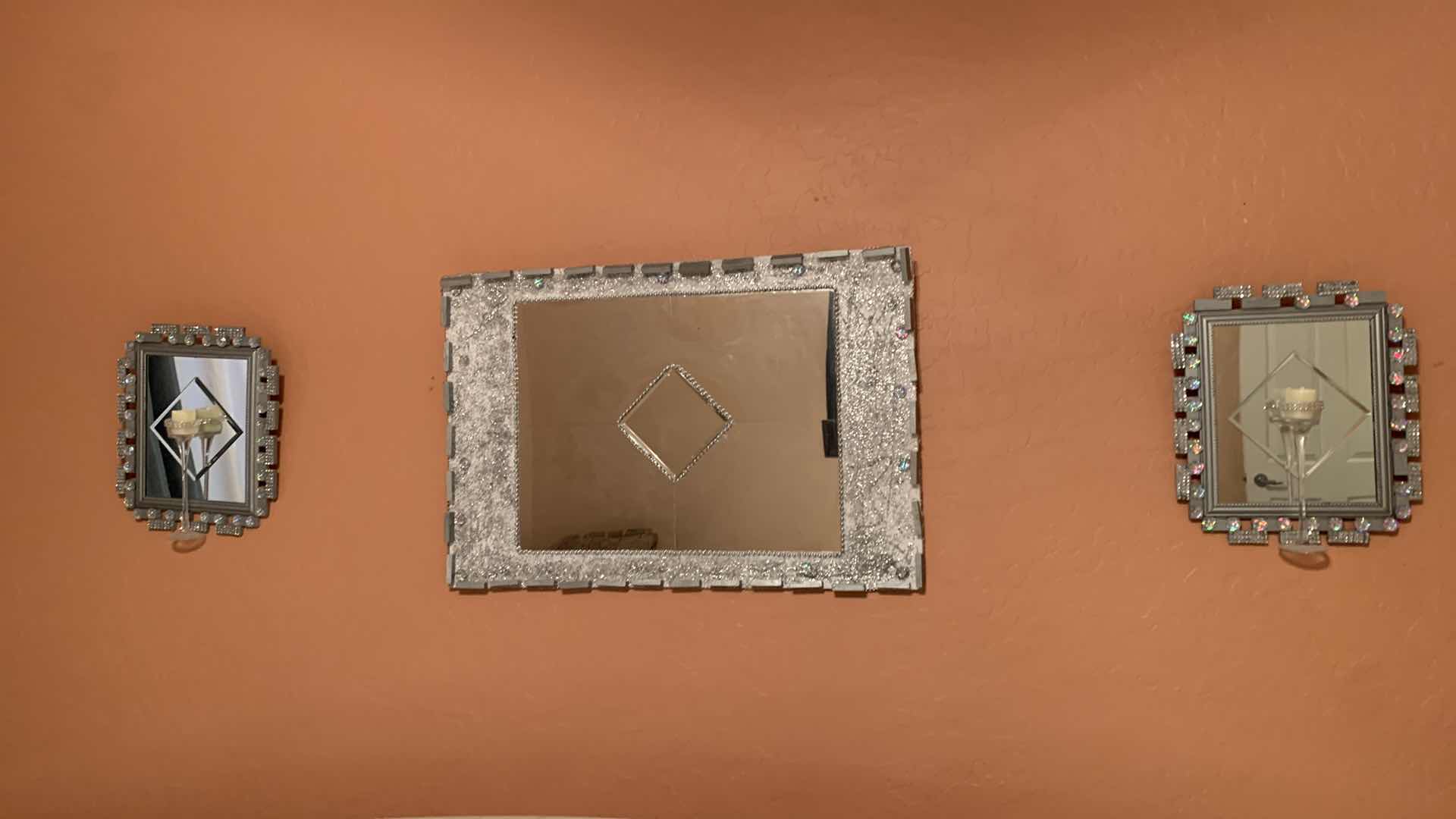 Photo 1 of THREE MIRRORED WALL DECOR, LARGEST 30” x 21”