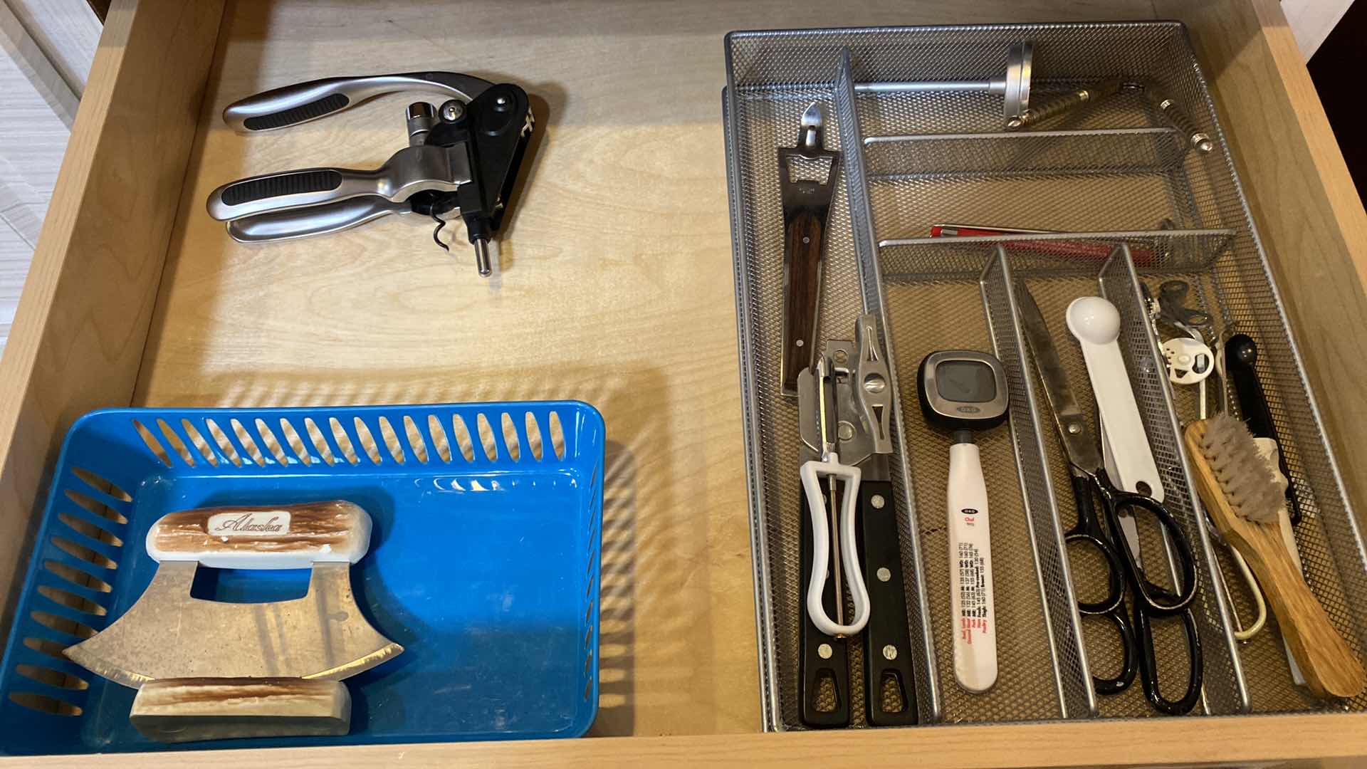 Photo 1 of CONTENTS OF 2 DRAWERS WINE OPENER COFFEE GRINDER STORAGE AND MORE