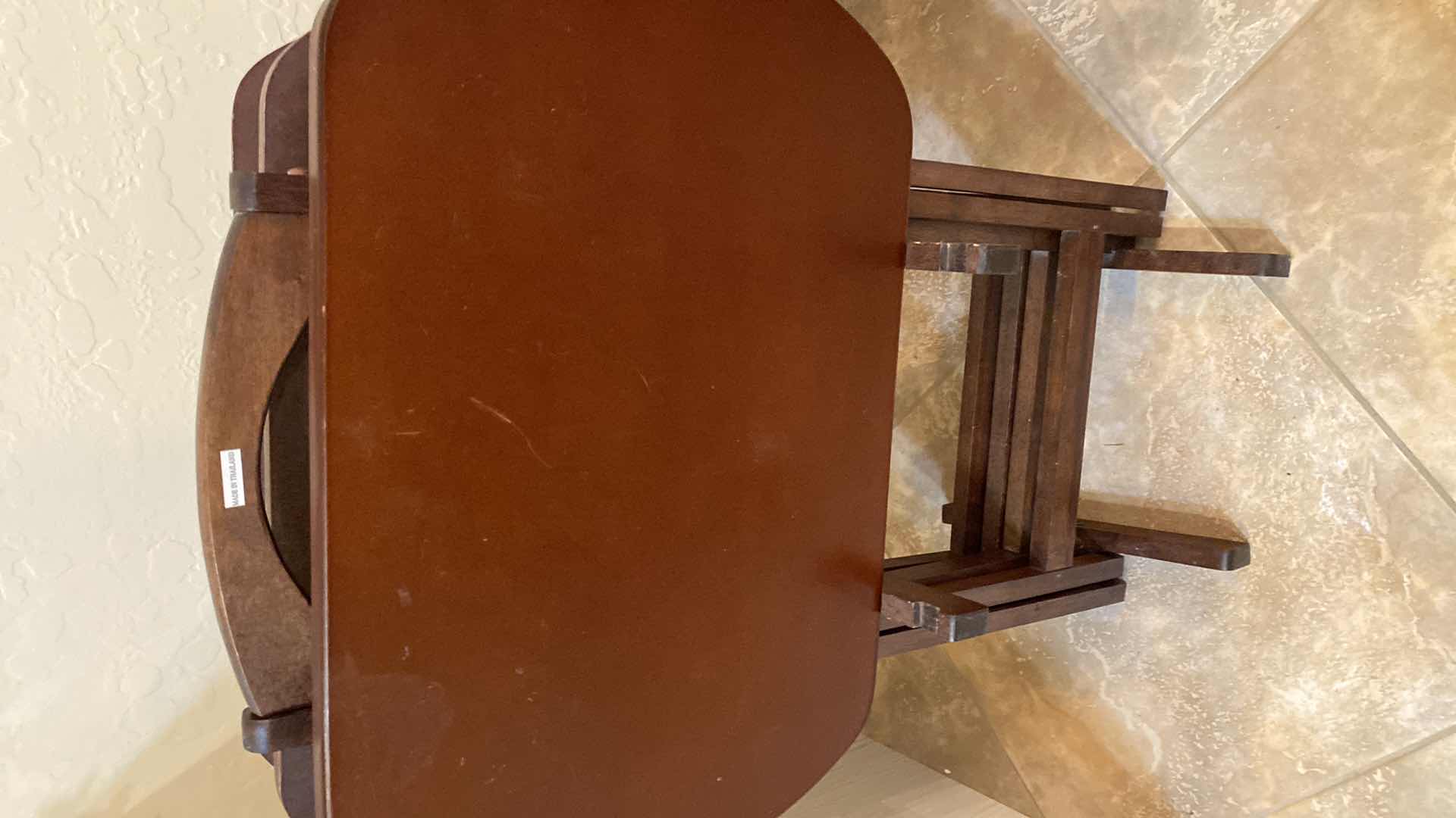 Photo 1 of 4 WOOD TV TABLES IN STAND