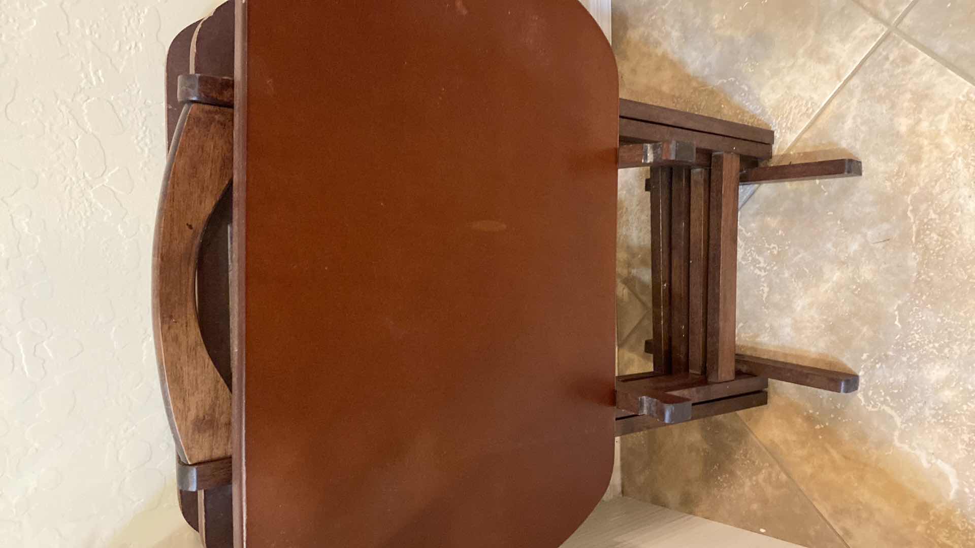 Photo 1 of 4 WOOD TV TABLES IN STAND