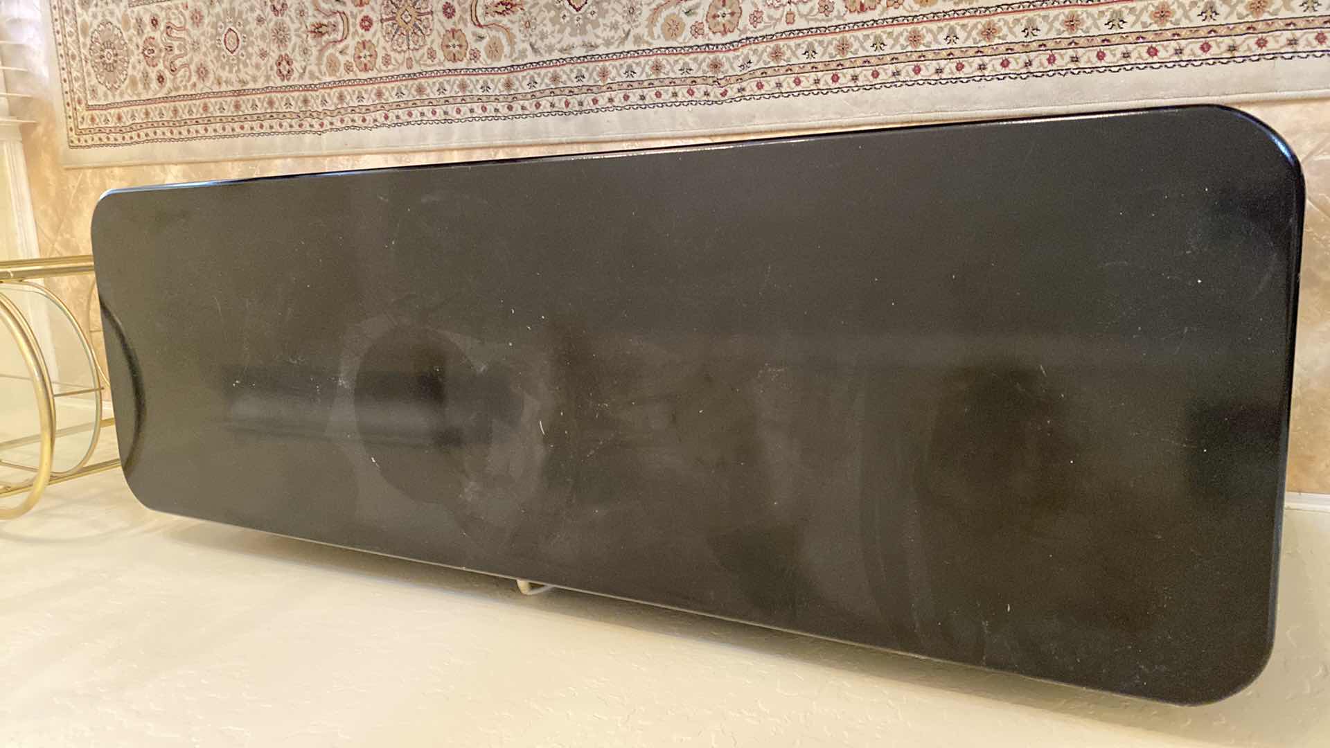 Photo 1 of BLACK LACQUER AND GLASS SIDEBOARD 56” X 18” H29