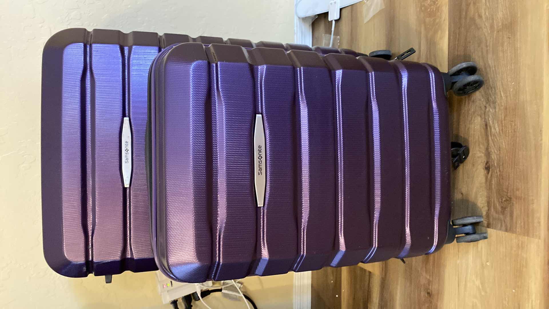 Photo 1 of SAMSONITE HARDSIDE PURPLE LUGGAGE SET OF 2