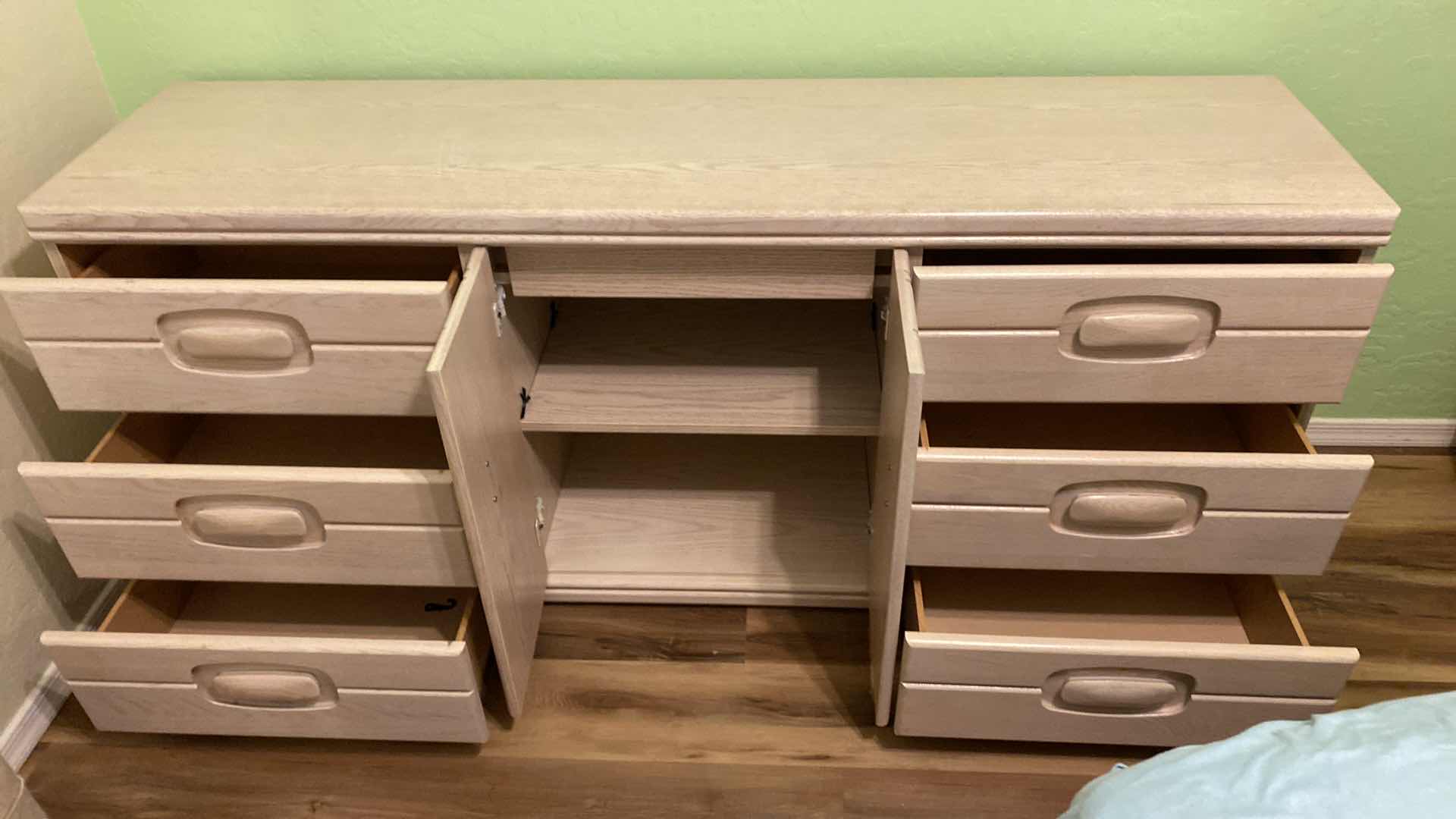 View 2 of PALLISER LIGHT BLONDE OAK WOOD DRESSER 70” X 18” H30”
