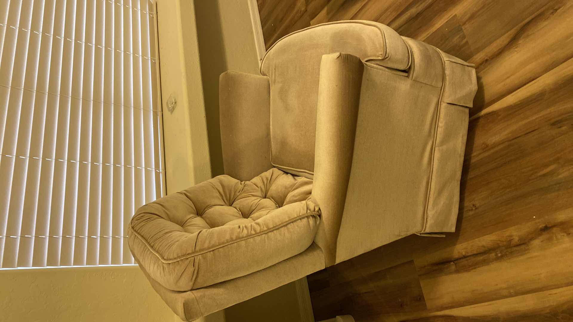 Photo 1 of OCCASIONAL SWIVEL ROCKING CHAIR AND OTTOMAN NEUTRAL COLOR