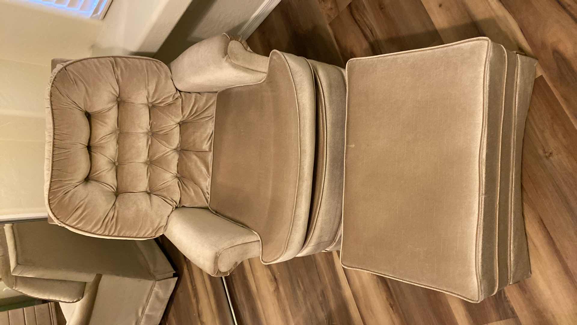 Photo 1 of OCCASIONAL SWIVEL ROCKING CHAIR AND OTTOMAN NEUTRAL COLOR