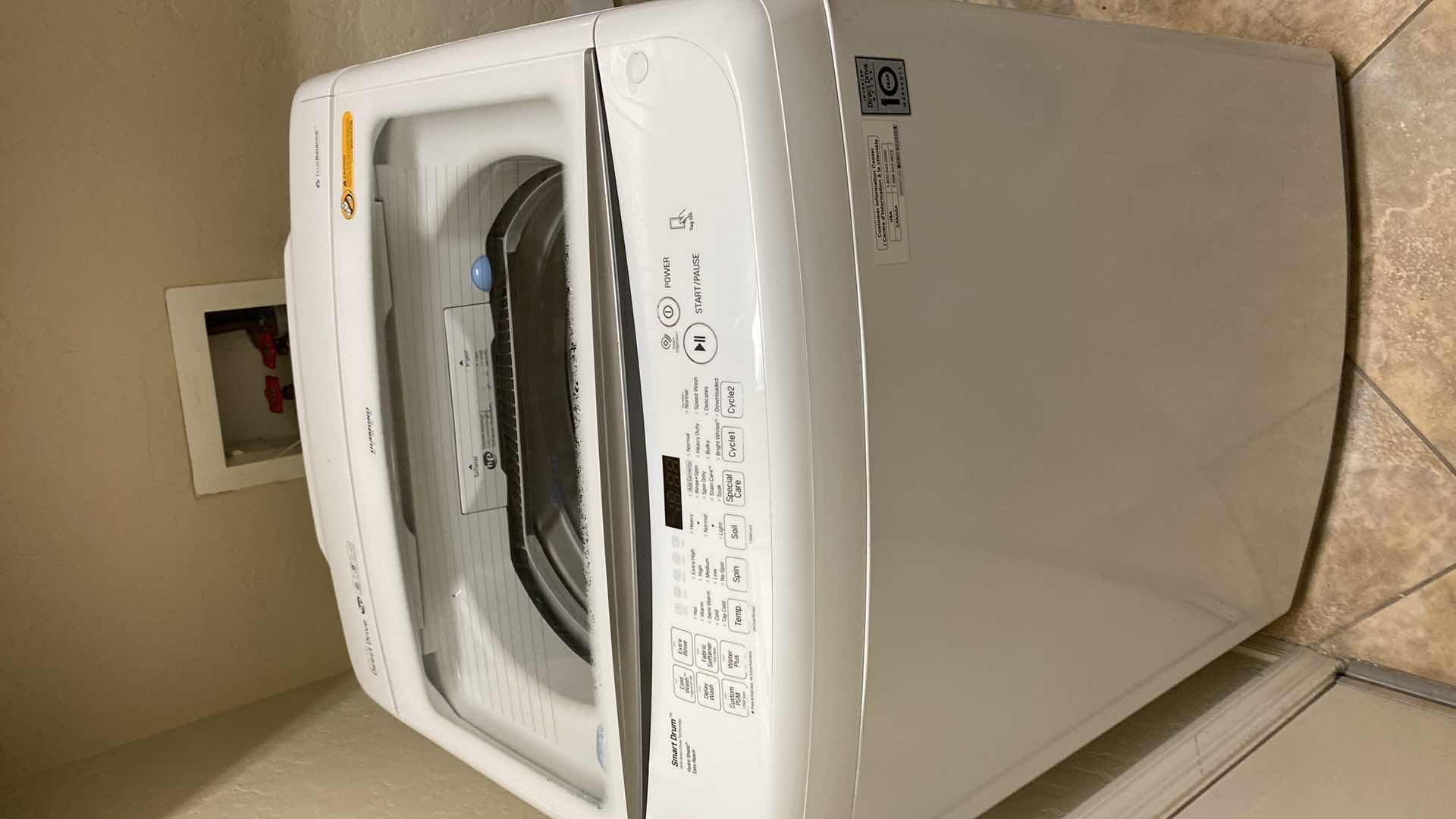 Photo 1 of LG TOP LOADER WASHING MACHINE MODEL WT1501CW (MATCHING GAS DRYER AVAILABLE SEPARATELY)