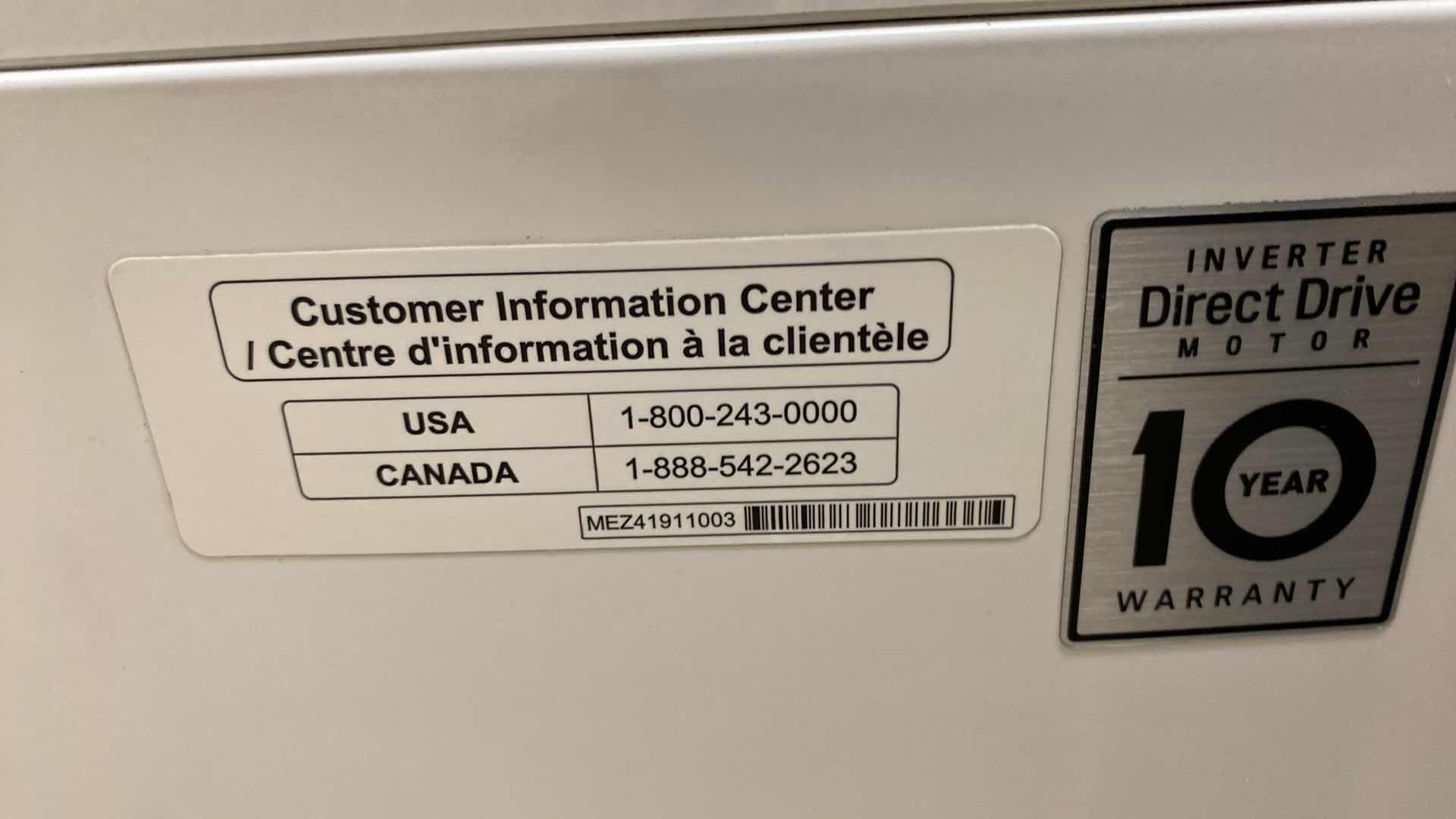 Photo 1 of LG TOP LOADER WASHING MACHINE MODEL WT1501CW (MATCHING GAS DRYER AVAILABLE SEPARATELY)