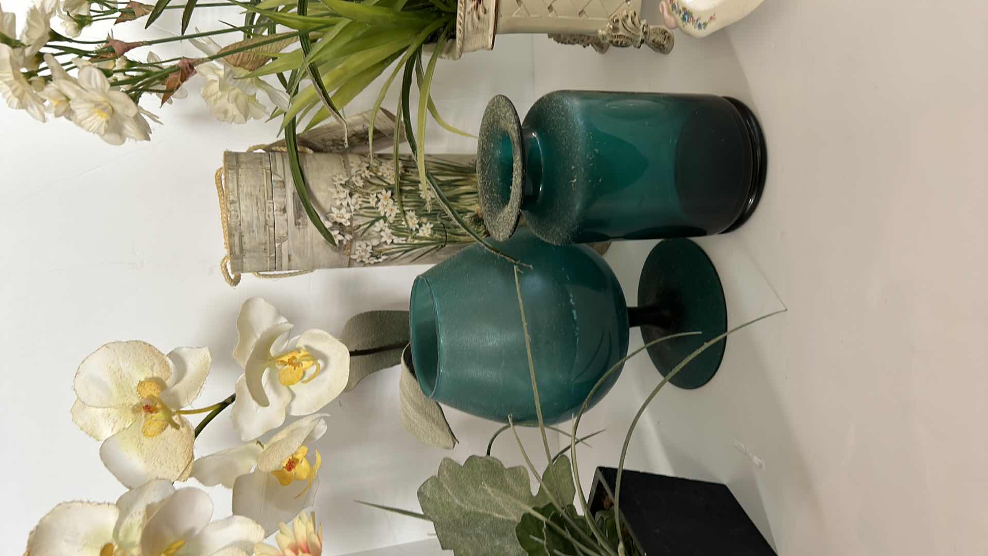 Photo 1 of HOME DECOR ASSORTMENT, VASES FAUX FLORAL ARRANGEMENTS AND MORE