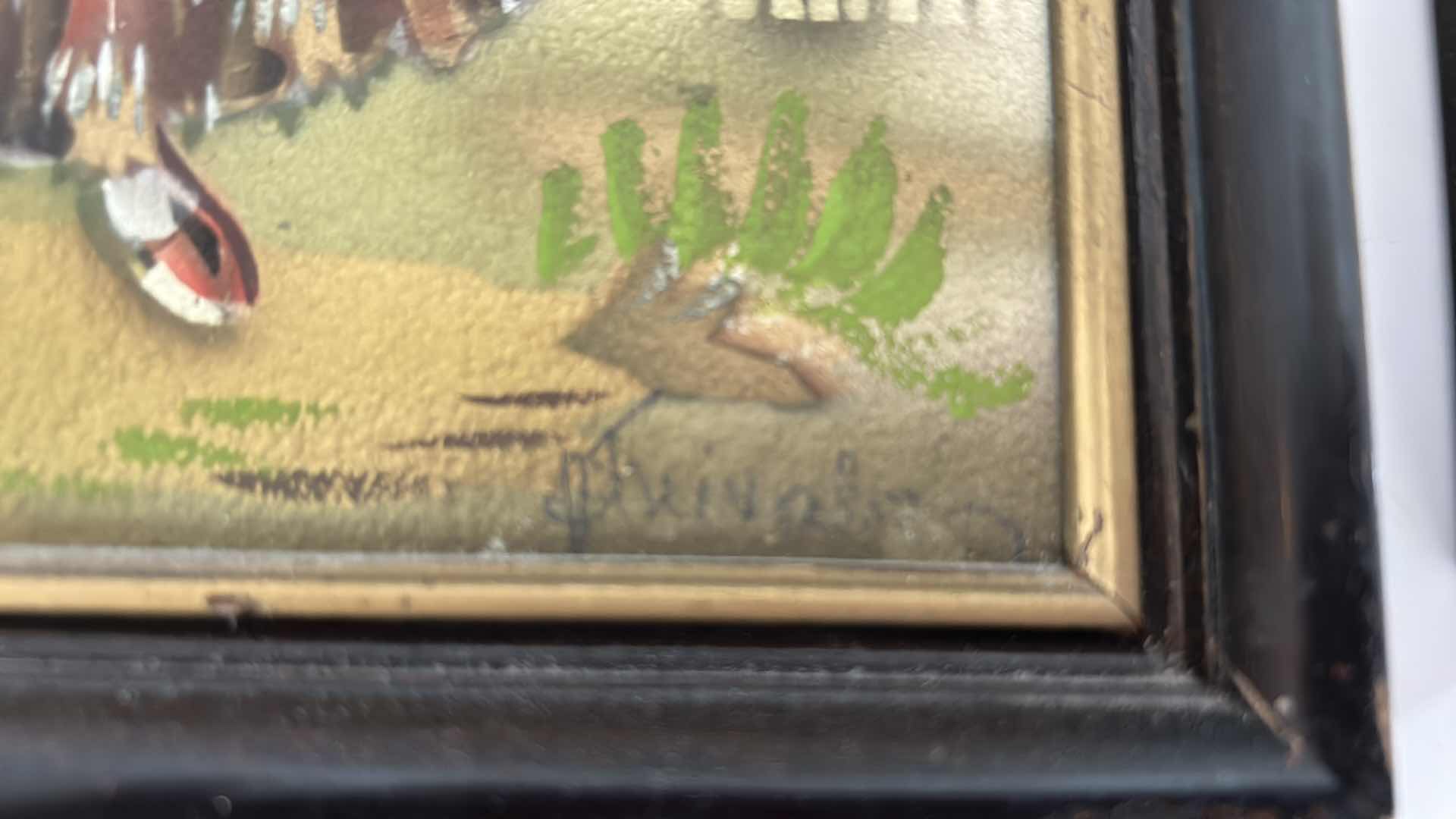 Photo 1 of ARTWORK 2 FRAMED LATZIAN TRADITIONAL FOLK COSTUMES, SIGNED 9” x 11”