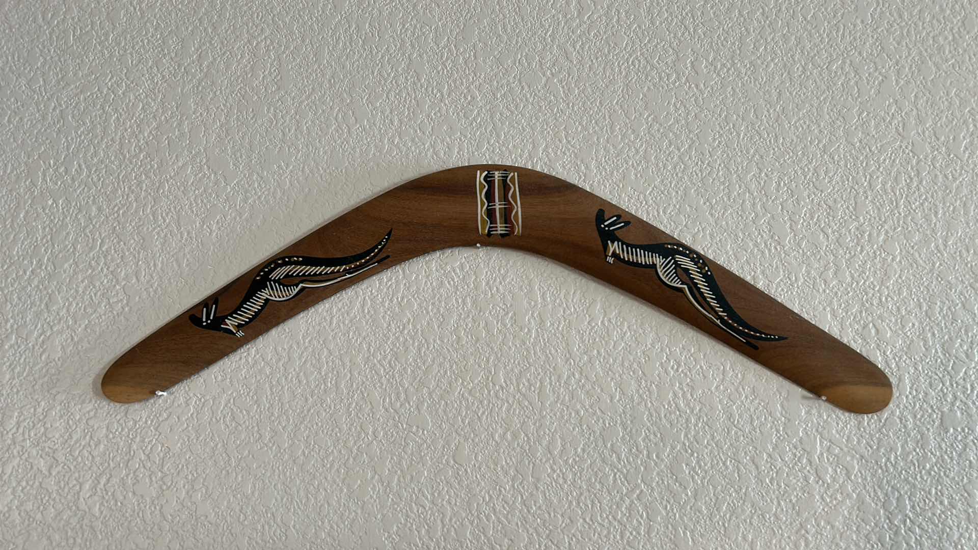 Photo 1 of WOOD HANDPAINTED 22” BOOMERANG FROM AUSTRALIA