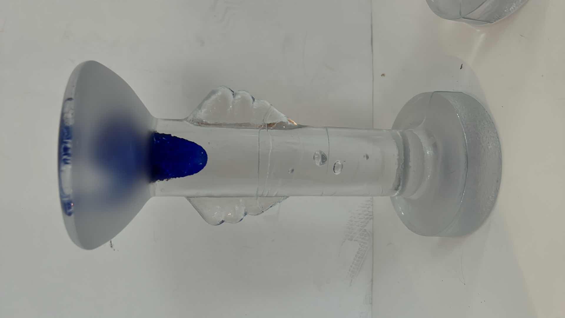 Photo 1 of MAGNOR GLASS BLOWN CANDLESTICKS FROM ITALY H9.5”