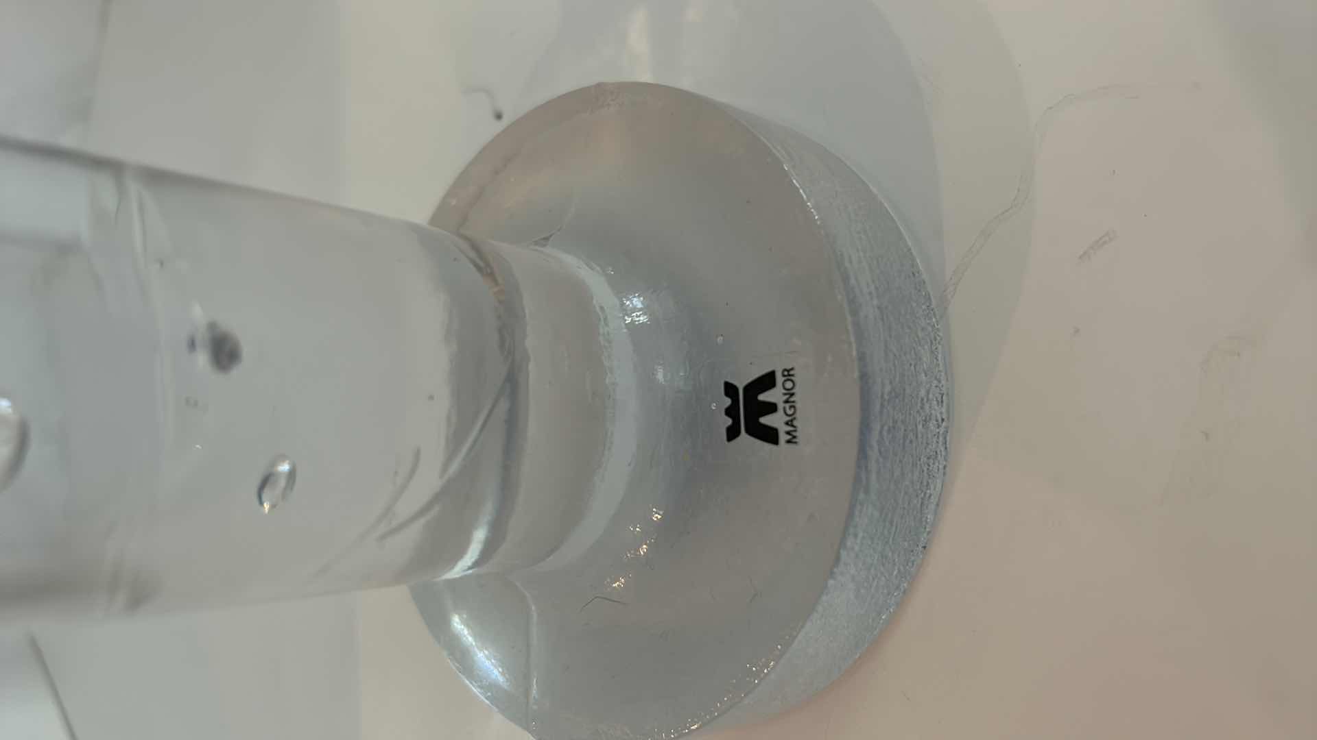 Photo 1 of MAGNOR GLASS BLOWN CANDLESTICKS FROM ITALY H9.5”