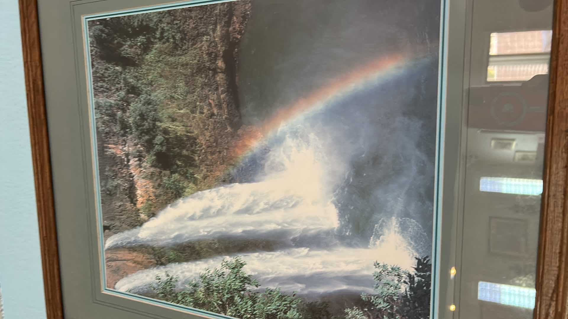 Photo 1 of ARTWORK, WOOD FRAMED FALLS AND RAINBOW 22.5” x 27”