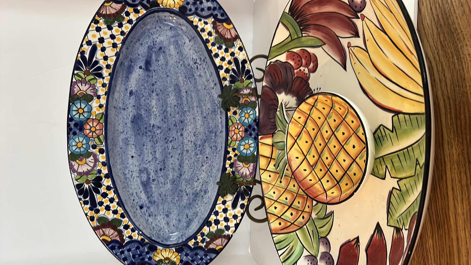 Photo 1 of KITCHENWARE- 3 CERAMIC PLATTERS, LARGEST 21”