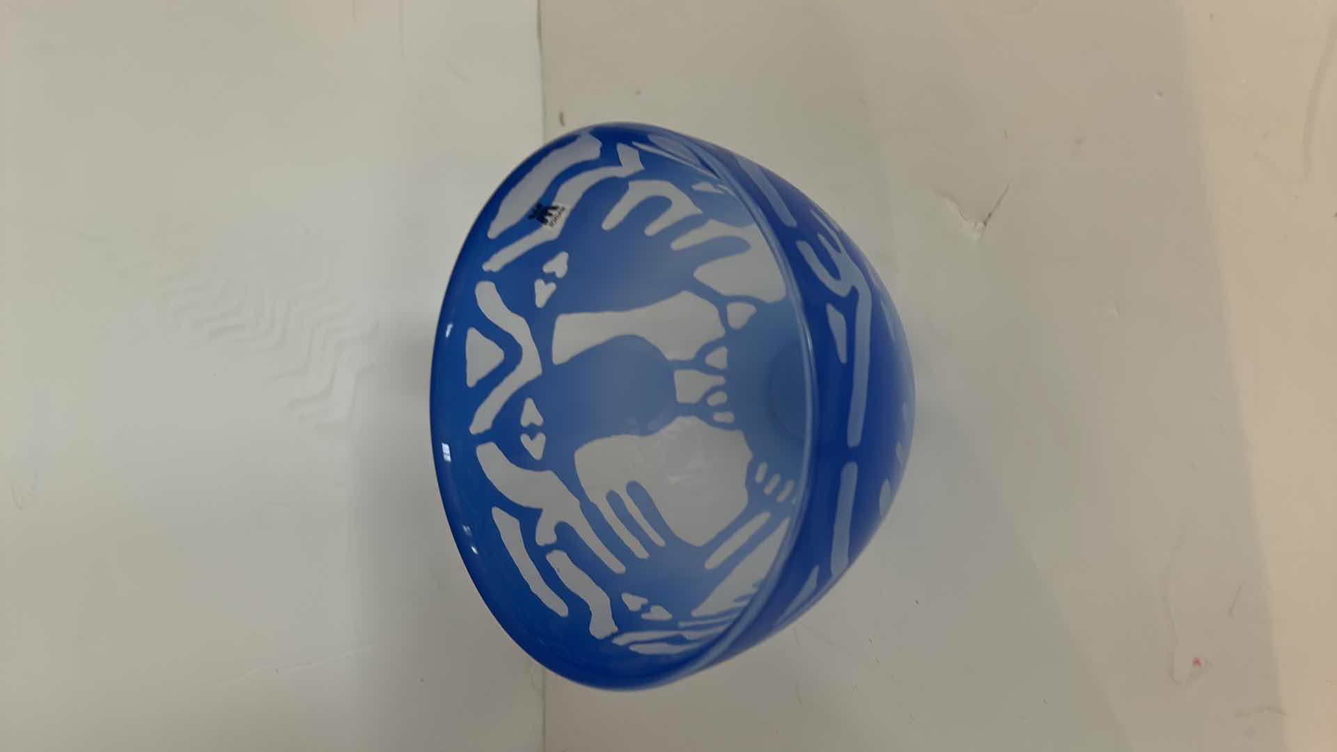 Photo 1 of MAGNOR BLUE GLASS BOWL FROM ITALY, $70, 6” x 4.5”