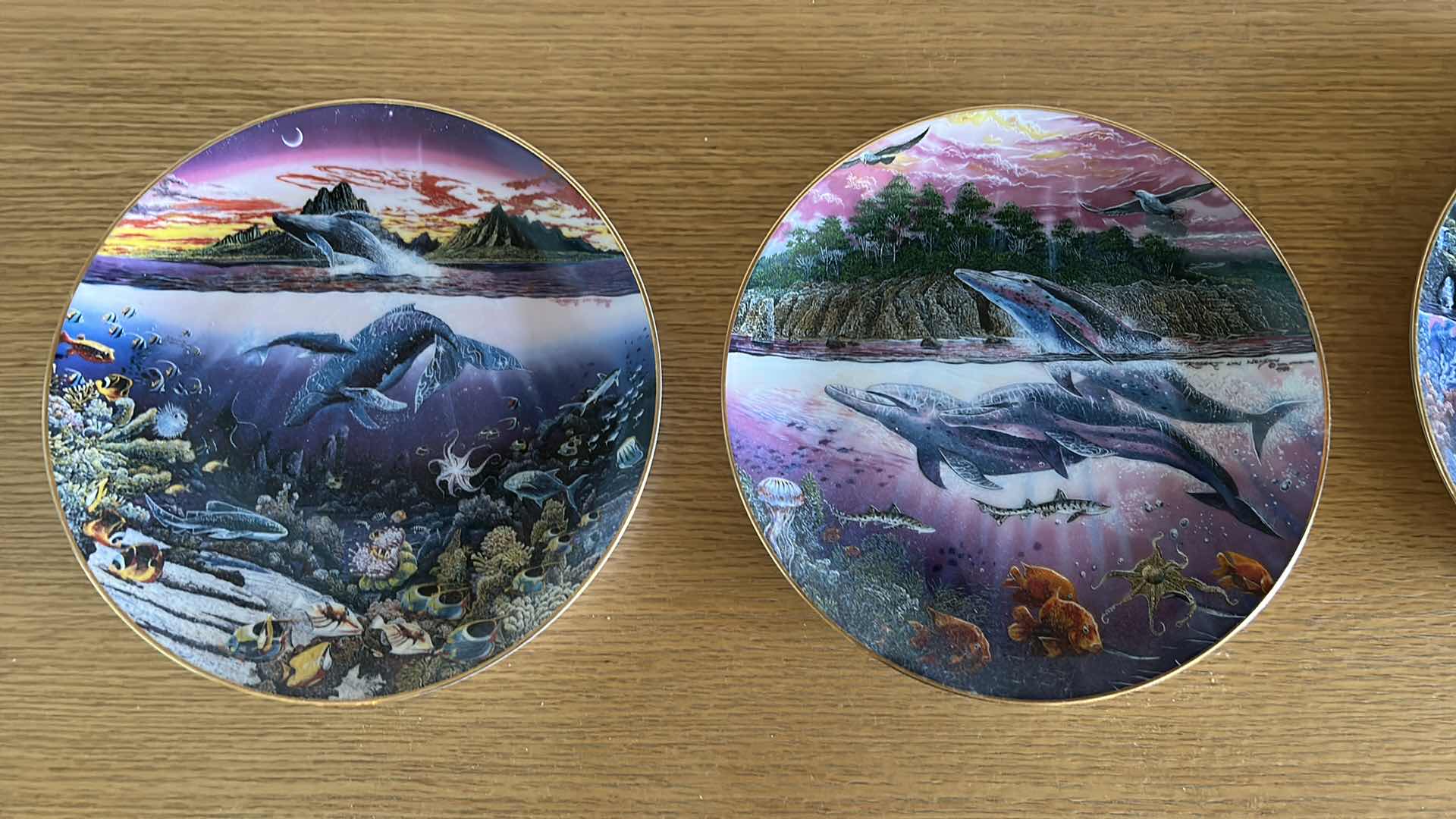 Photo 1 of METAL PLATE STAND W 4 COLLECTIBLE NUMBERED 8” PLATES, TOTAL HEIGHT 52”