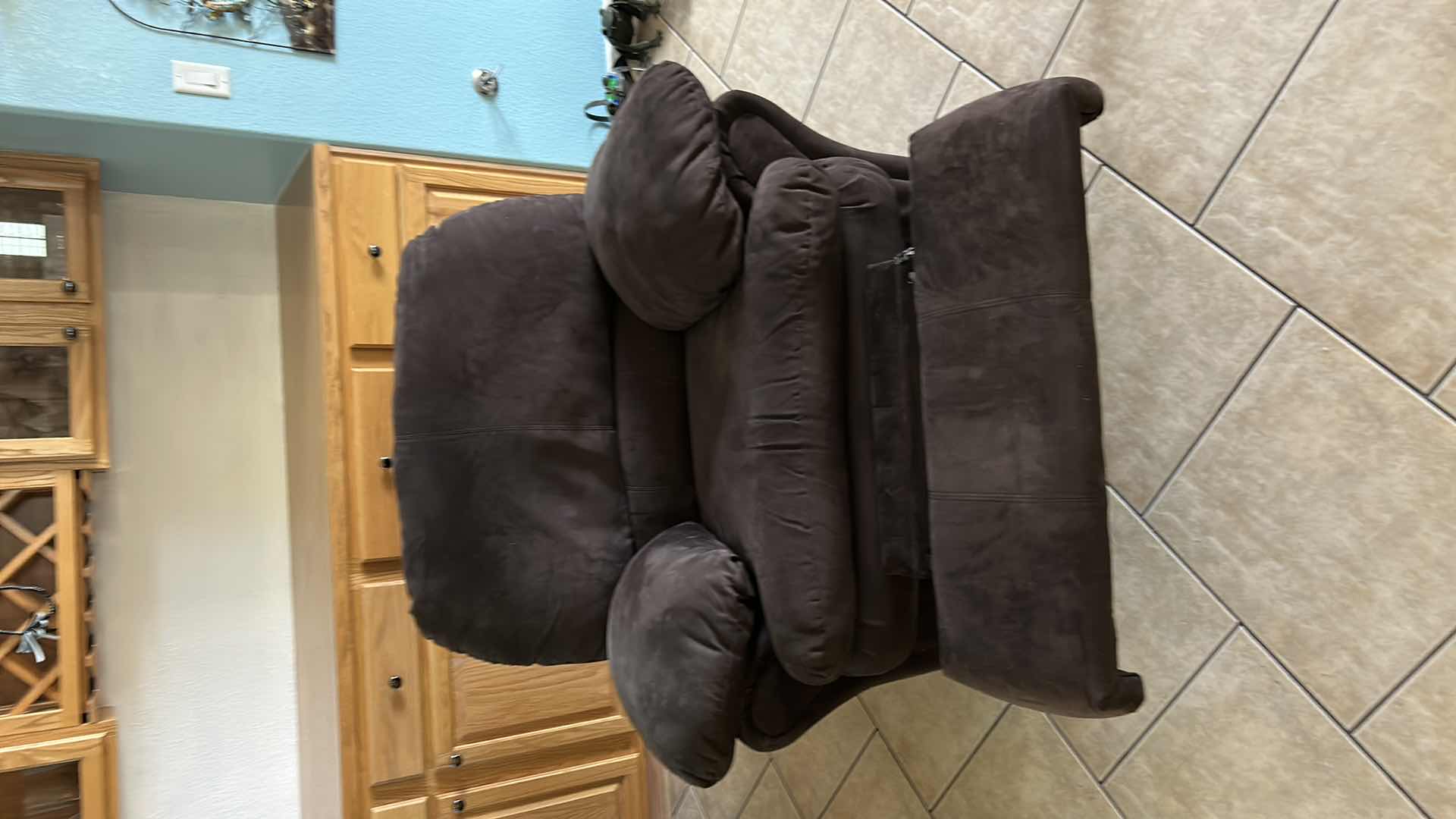 Photo 1 of BROWN UPHOLSTERED ROCKING RECLINER