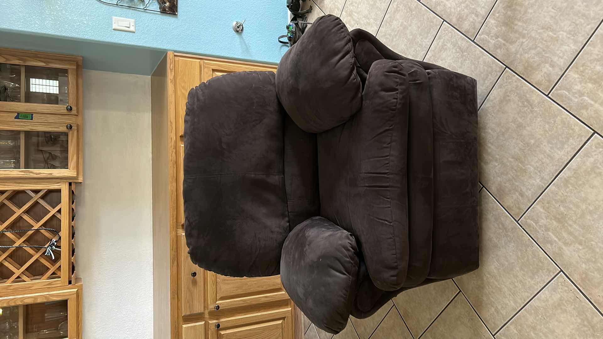 Photo 1 of BROWN UPHOLSTERED ROCKING RECLINER