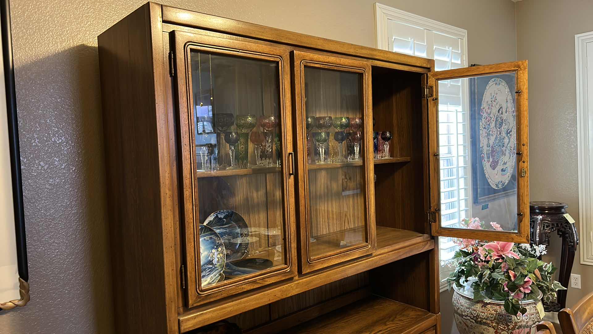 Photo 1 of LIGHTED WOOD CURIO / CHINA CABINET (CONTENTS NOT INCLUDED) 54” x 17” x H76”