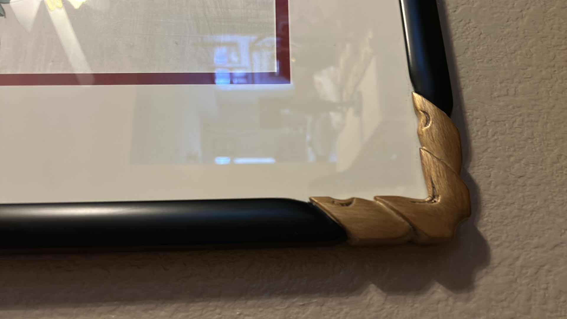 Photo 1 of ARTWORK BLACK AND GOLD FRAMED JAPANESE WOMAN ON RICE PAPER OR SCROLL 26” x 42”