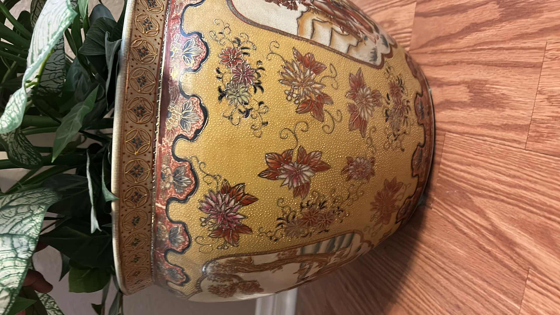 Photo 1 of ASIAN INSPIRED POTTERY 15” x 12” WITH FAUX PLANT HEIGHT W PLANT 42”