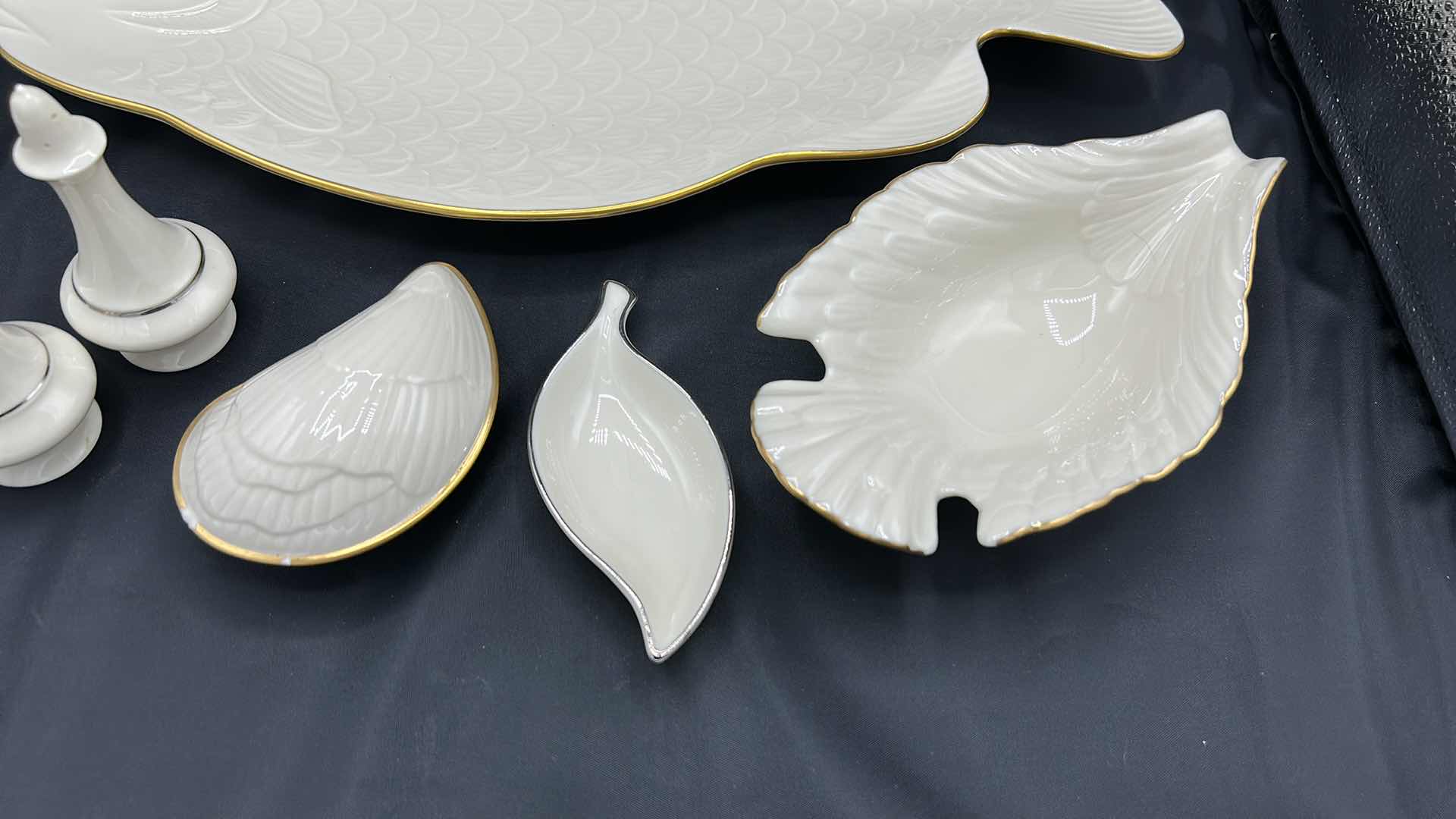 Photo 1 of 5 - LENOX FINE PORCELAIN SALT AND PEPPER, PLATTER, BOWL AND MORE