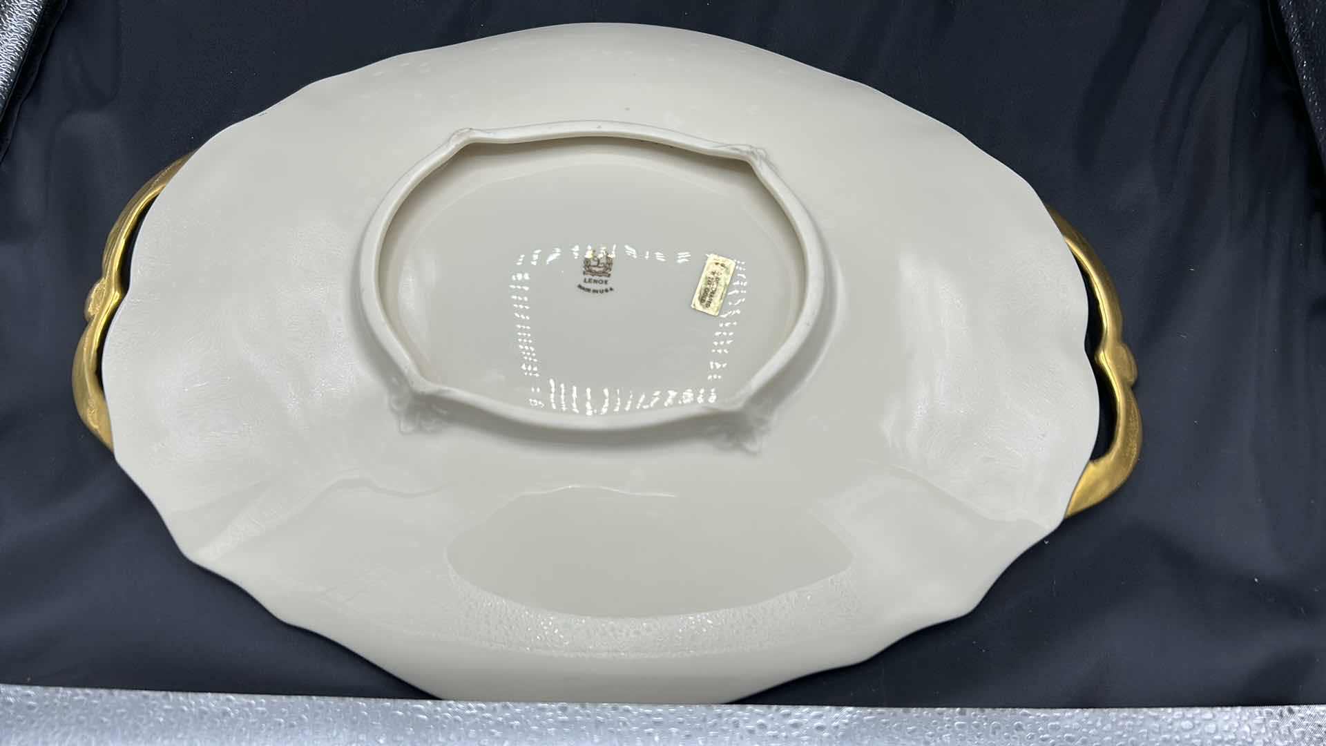 Photo 1 of LENOX IVORY AND GOLD PLATTER 16.5”