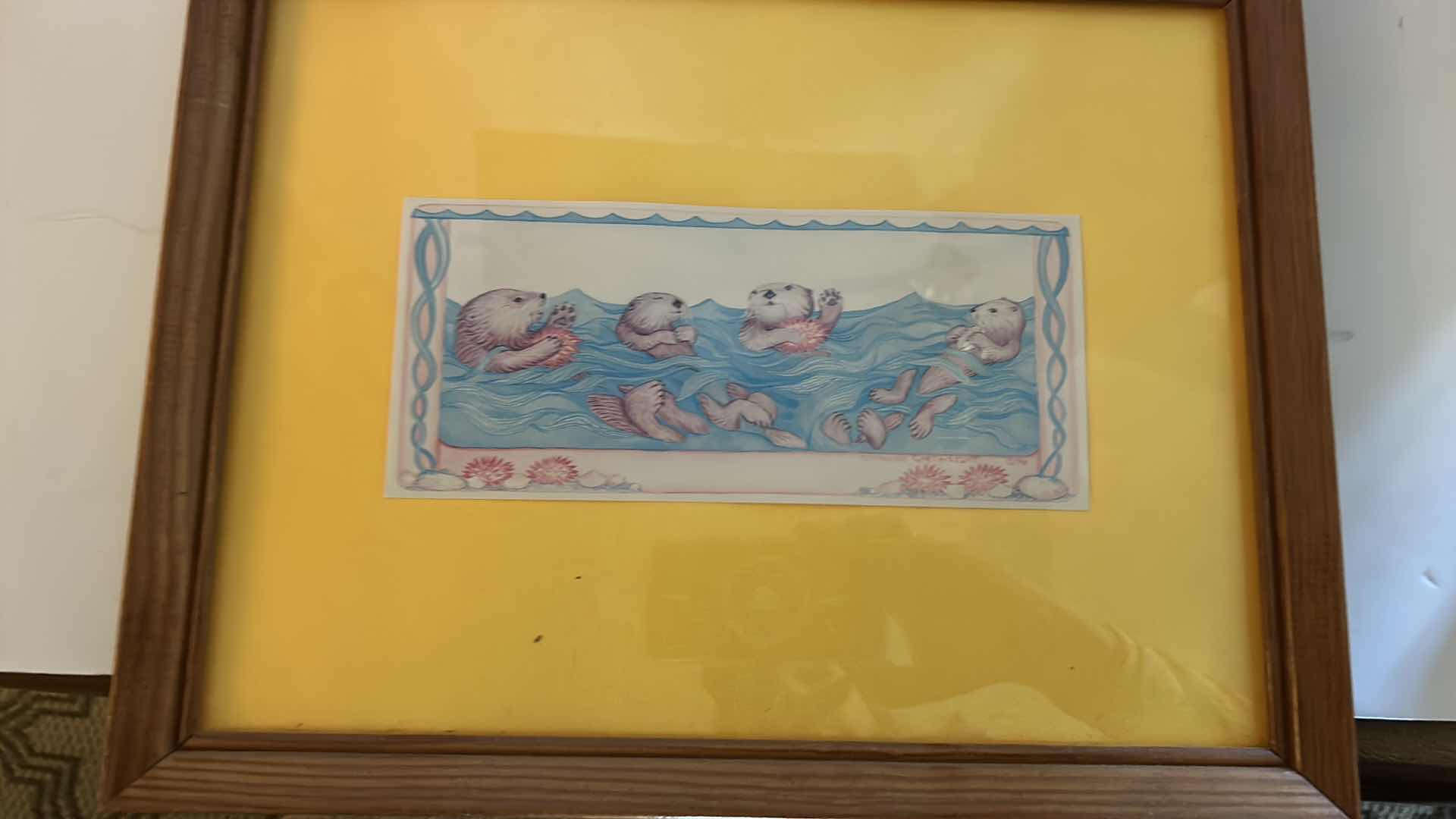 Photo 3 of ARTWORK, 2- WOOD FRAMED SEA CREATURES 14” x 11”