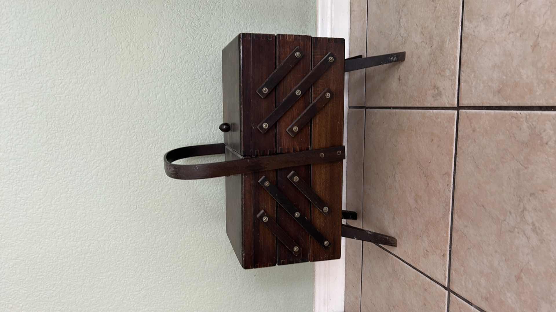 Photo 6 of WOOD SEWING BOX W ACCESSORIES