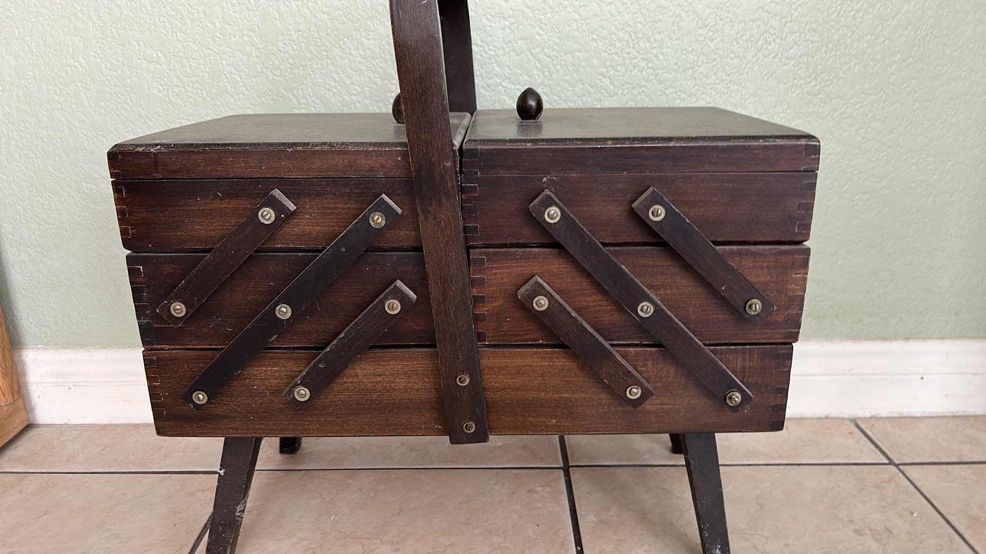 Photo 1 of WOOD SEWING BOX W ACCESSORIES